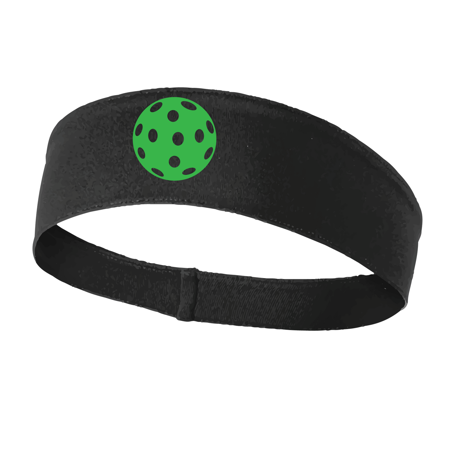 Pickleball Headband Design: Customizable Pickleball color on headband  This fun, pickleball designed, moisture-wicking headband narrows in the back to fit more securely. Single-needle top-stitched edging. These headbands come in a variety of colors. Truly shows your love for the sport of pickleball!! 