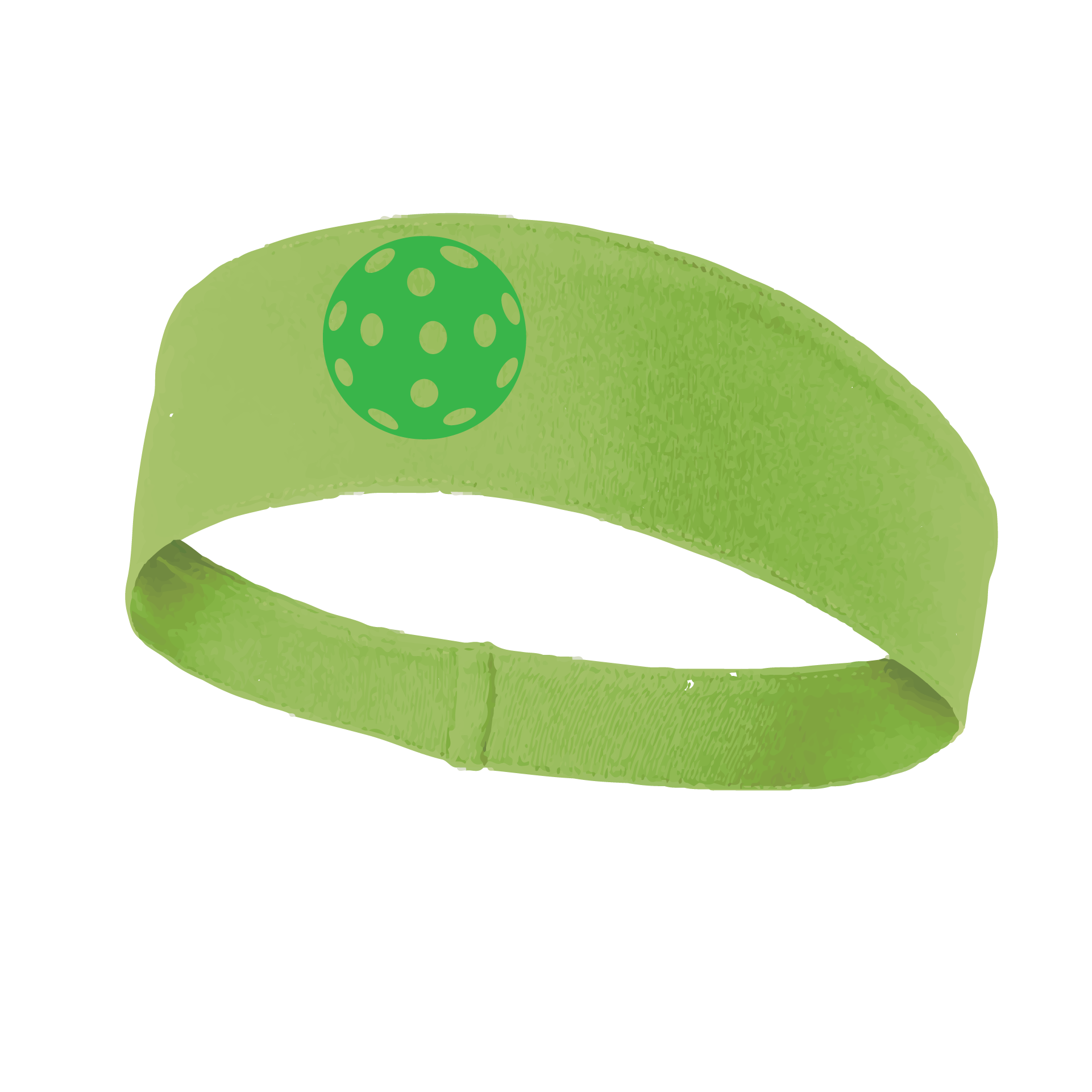 Pickleball Headband Design: Customizable Pickleball color on headband  This fun, pickleball designed, moisture-wicking headband narrows in the back to fit more securely. Single-needle top-stitched edging. These headbands come in a variety of colors. Truly shows your love for the sport of pickleball!! 