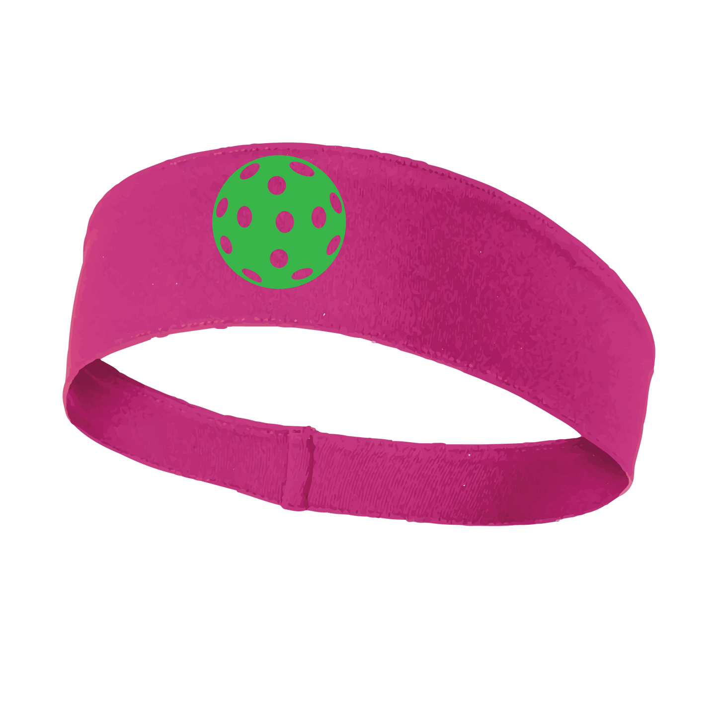 Pickleball Headband Design: Customizable Pickleball color on headband  This fun, pickleball designed, moisture-wicking headband narrows in the back to fit more securely. Single-needle top-stitched edging. These headbands come in a variety of colors. Truly shows your love for the sport of pickleball!! 