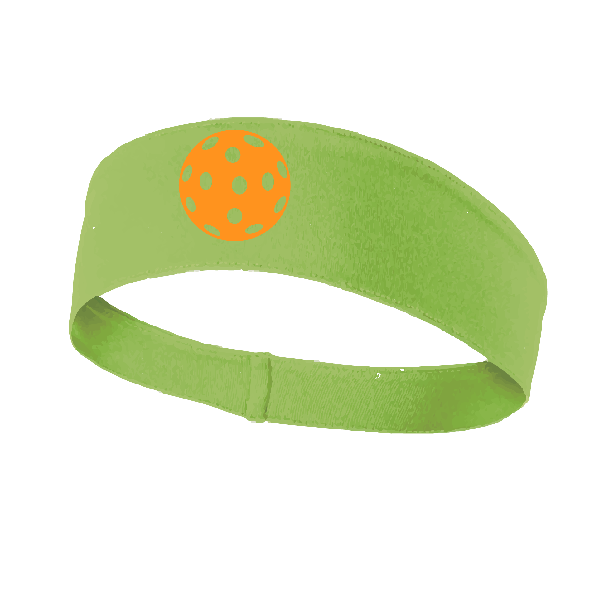 Pickleball Headband Design: Customizable Pickleball color on headband  This fun, pickleball designed, moisture-wicking headband narrows in the back to fit more securely. Single-needle top-stitched edging. These headbands come in a variety of colors. Truly shows your love for the sport of pickleball!! 