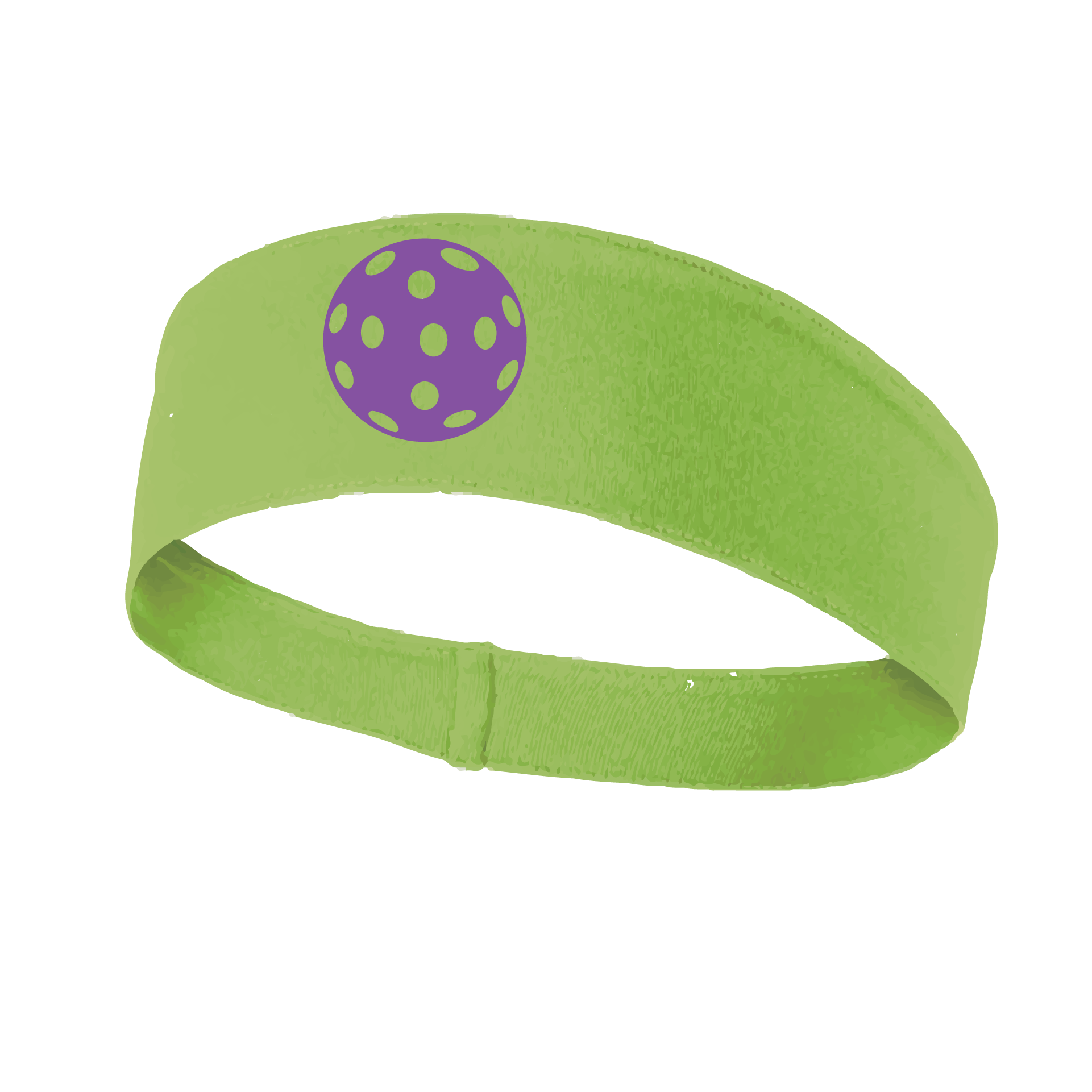 Pickleball Headband Design: Customizable Pickleball color on headband  This fun, pickleball designed, moisture-wicking headband narrows in the back to fit more securely. Single-needle top-stitched edging. These headbands come in a variety of colors. Truly shows your love for the sport of pickleball!! 