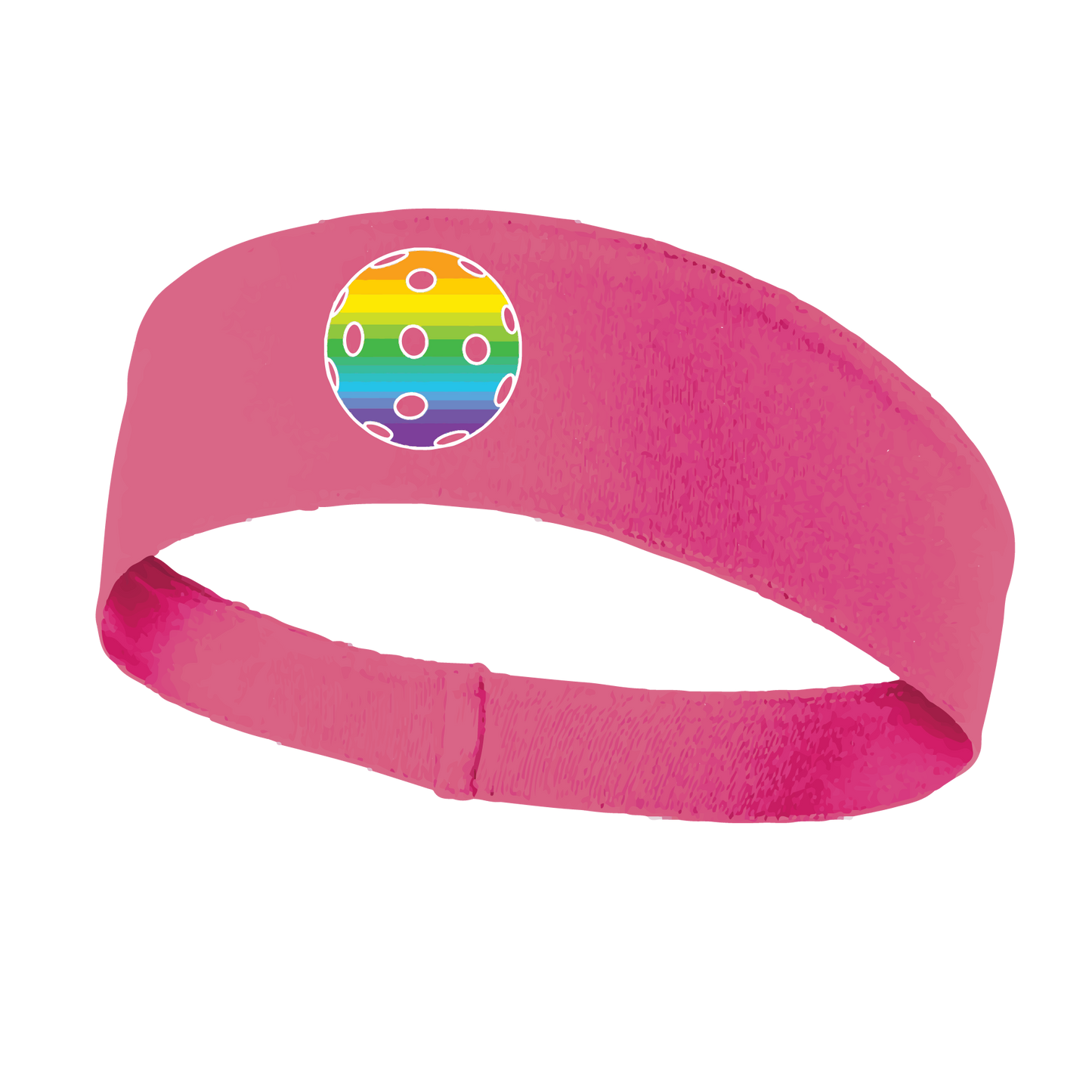 Pickleball Headband Design: Customizable Pickleball color on headband  This fun, pickleball designed, moisture-wicking headband narrows in the back to fit more securely. Single-needle top-stitched edging. These headbands come in a variety of colors. Truly shows your love for the sport of pickleball!! 