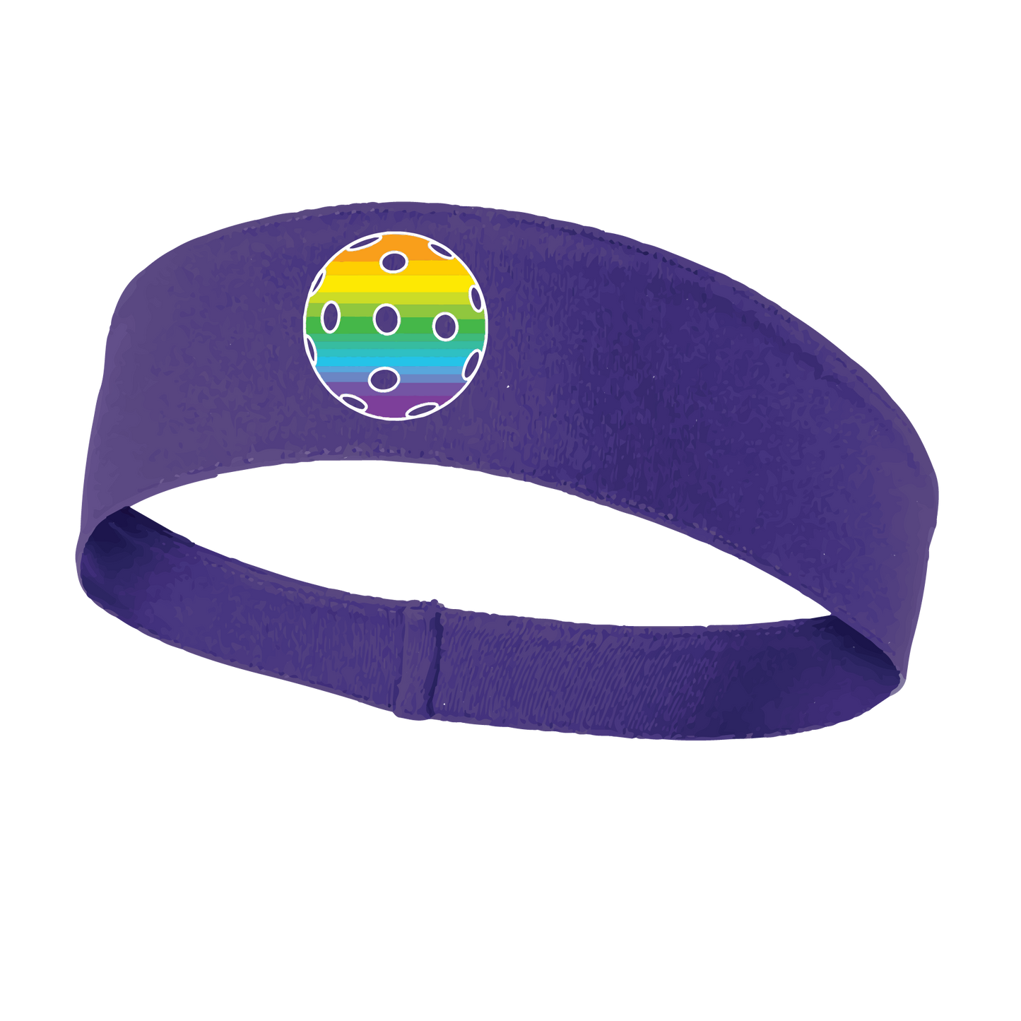 Pickleball Headband Design: Customizable Pickleball color on headband  This fun, pickleball designed, moisture-wicking headband narrows in the back to fit more securely. Single-needle top-stitched edging. These headbands come in a variety of colors. Truly shows your love for the sport of pickleball!! 