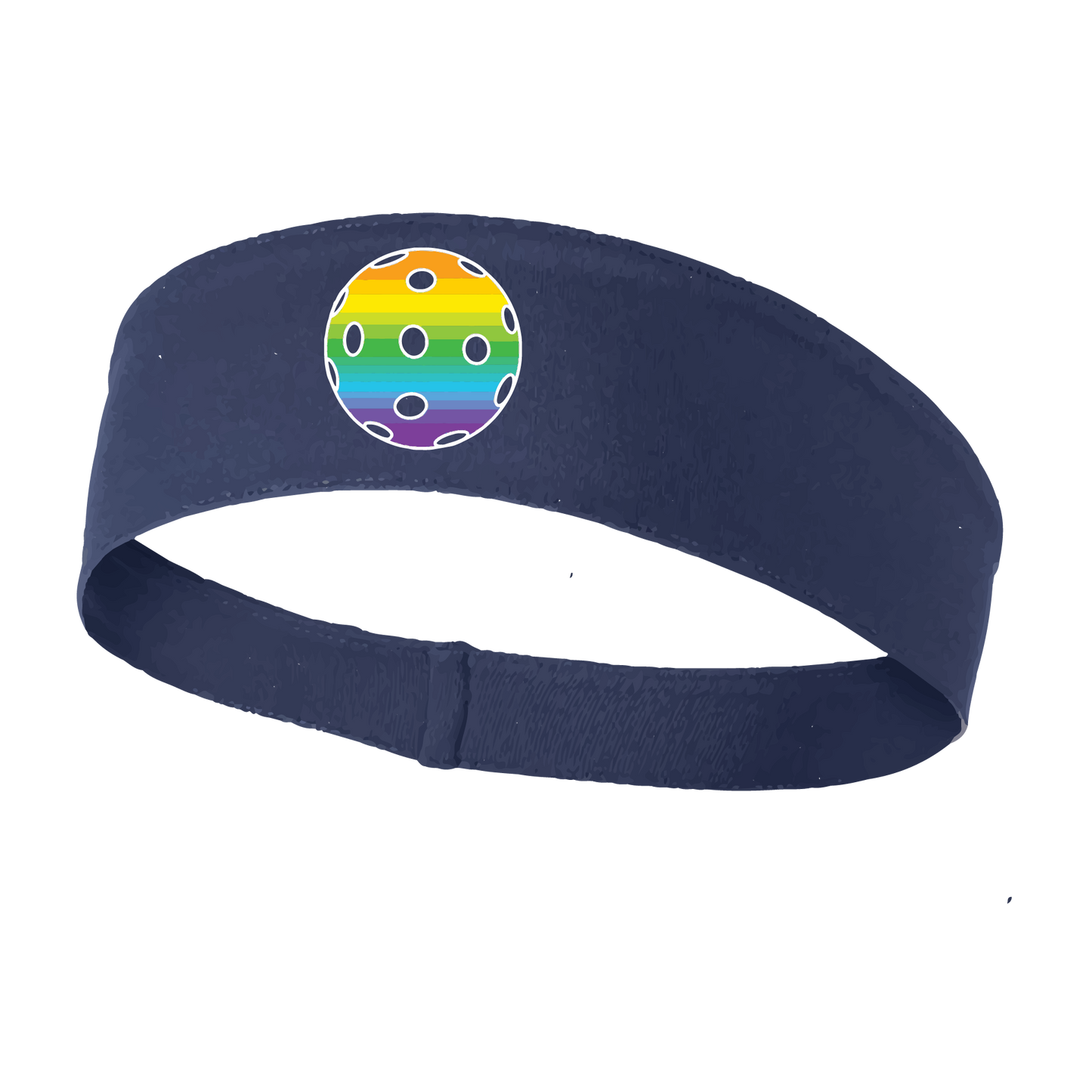 Pickleball Headband Design: Customizable Pickleball color on headband  This fun, pickleball designed, moisture-wicking headband narrows in the back to fit more securely. Single-needle top-stitched edging. These headbands come in a variety of colors. Truly shows your love for the sport of pickleball!! 