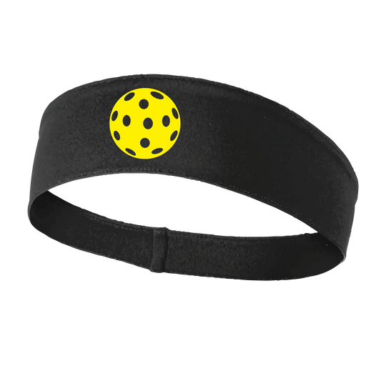 Pickleball Headband Design: Customizable Pickleball color on headband  This fun, pickleball designed, moisture-wicking headband narrows in the back to fit more securely. Single-needle top-stitched edging. These headbands come in a variety of colors. Truly shows your love for the sport of pickleball!! 