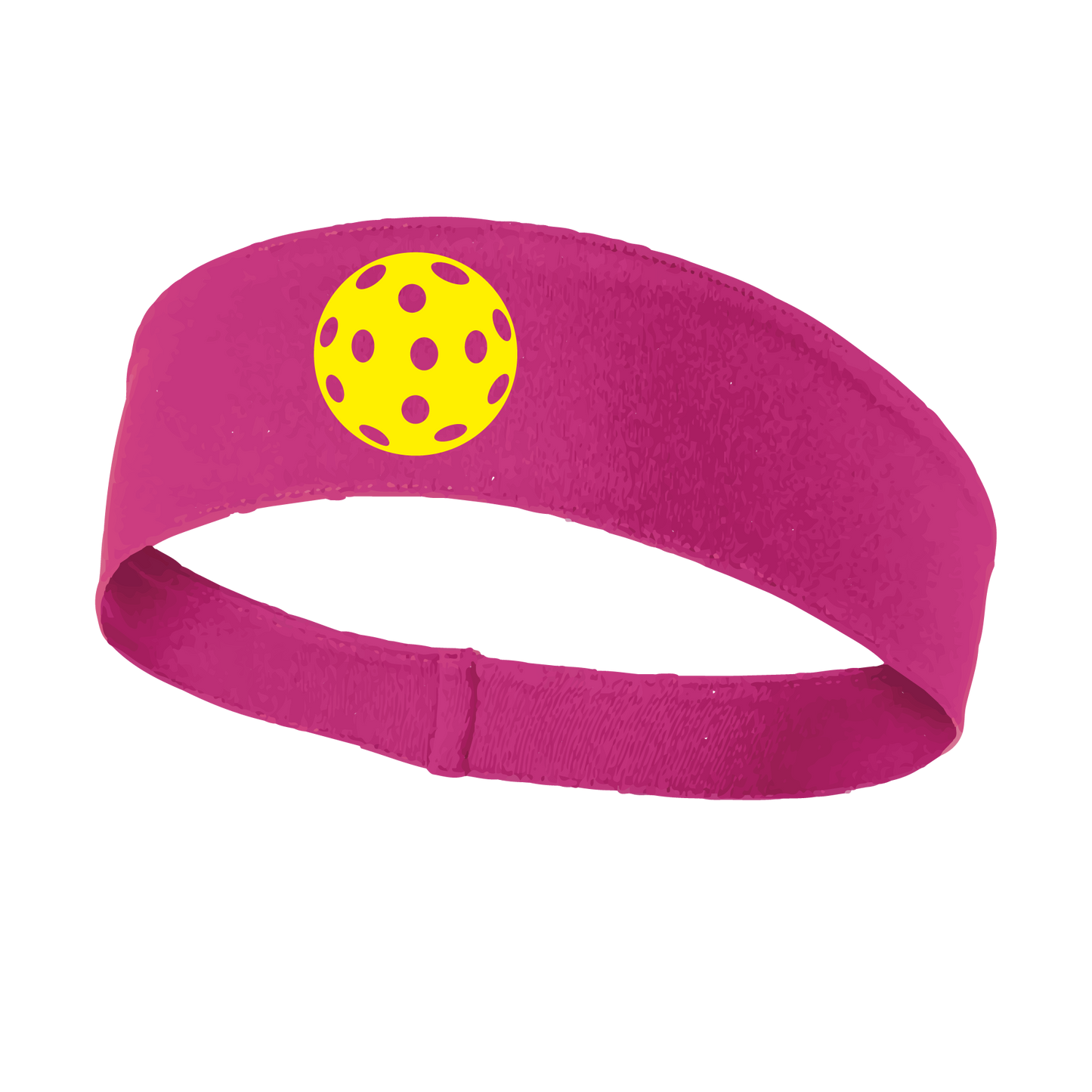 Pickleball Headband Design: Customizable Pickleball color on headband  This fun, pickleball designed, moisture-wicking headband narrows in the back to fit more securely. Single-needle top-stitched edging. These headbands come in a variety of colors. Truly shows your love for the sport of pickleball!! 