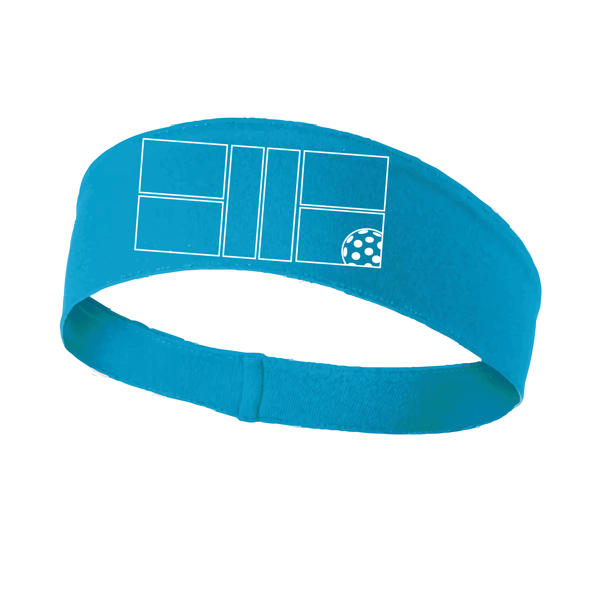 Pickleball Design: Pickleball Court with Corner Ball in White  This fun, pickleball designed, moisture-wicking headband narrows in the back to fit more securely. Single-needle top-stitched edging. These headbands come in a variety of colors. Truly shows your love for the sport of pickleball!!