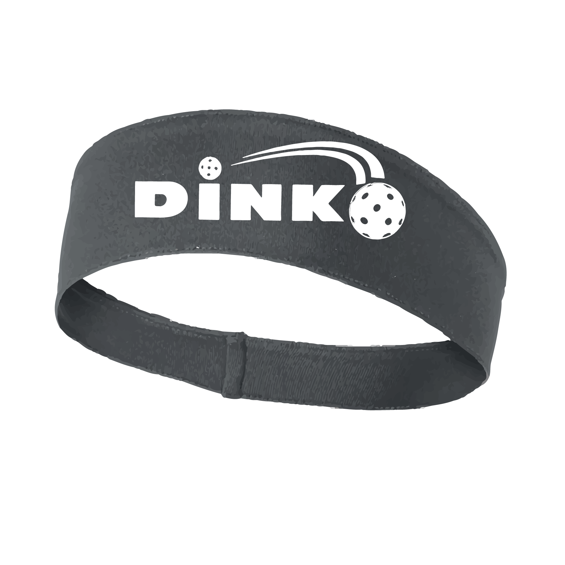 Pickleball Design: Dink  This fun, pickleball designed, moisture-wicking headband narrows in the back to fit more securely. Single-needle top-stitched edging. These headbands come in a variety of colors. Truly shows your love for the sport of pickleball!!