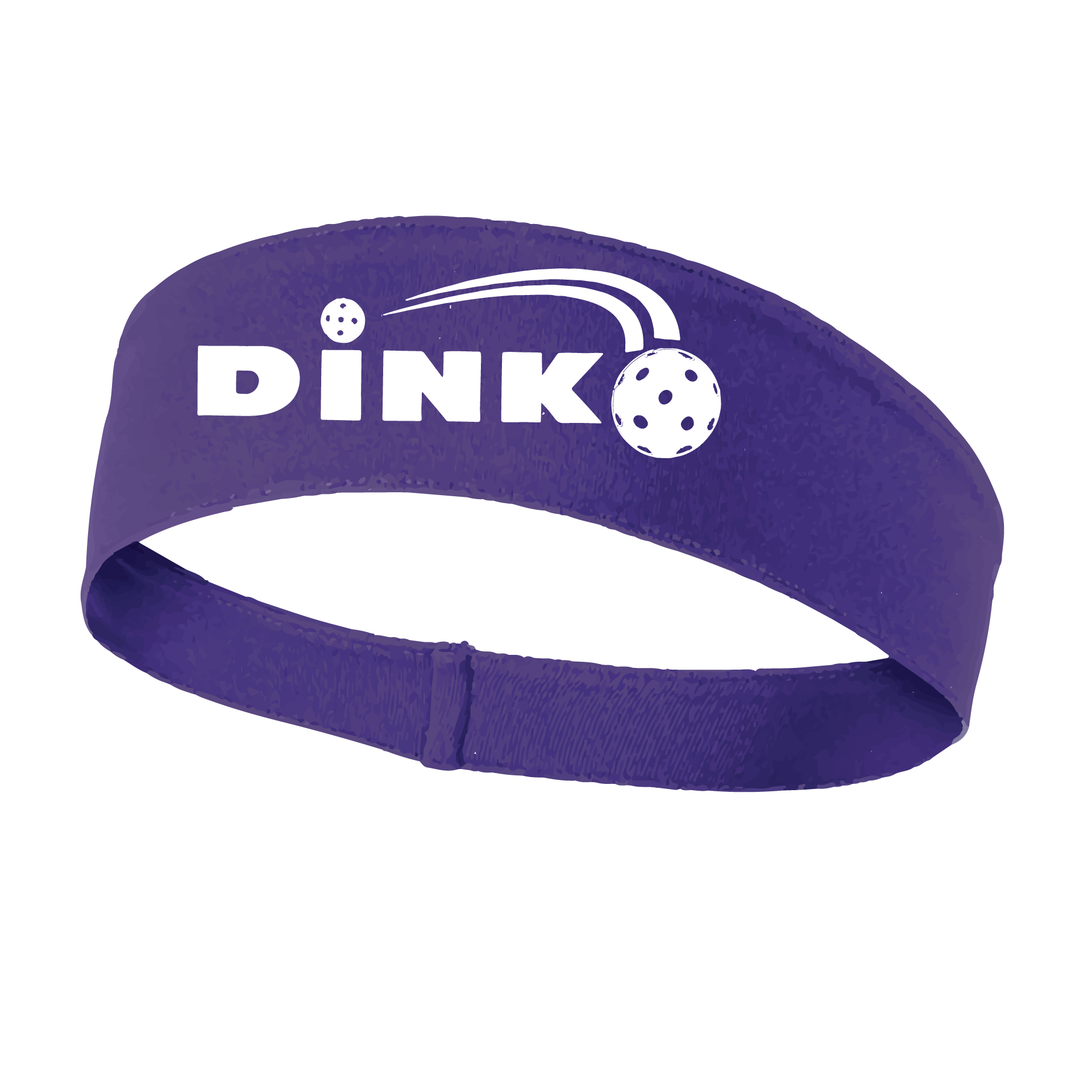 Pickleball Design: Dink  This fun, pickleball designed, moisture-wicking headband narrows in the back to fit more securely. Single-needle top-stitched edging. These headbands come in a variety of colors. Truly shows your love for the sport of pickleball!!