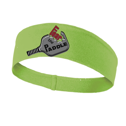 Pickleball Design: Fear the Paddle  This fun, pickleball designed, moisture-wicking headband narrows in the back to fit more securely. Single-needle top-stitched edging. These headbands come in a variety of colors. Truly shows your love for the sport of pickleball!!