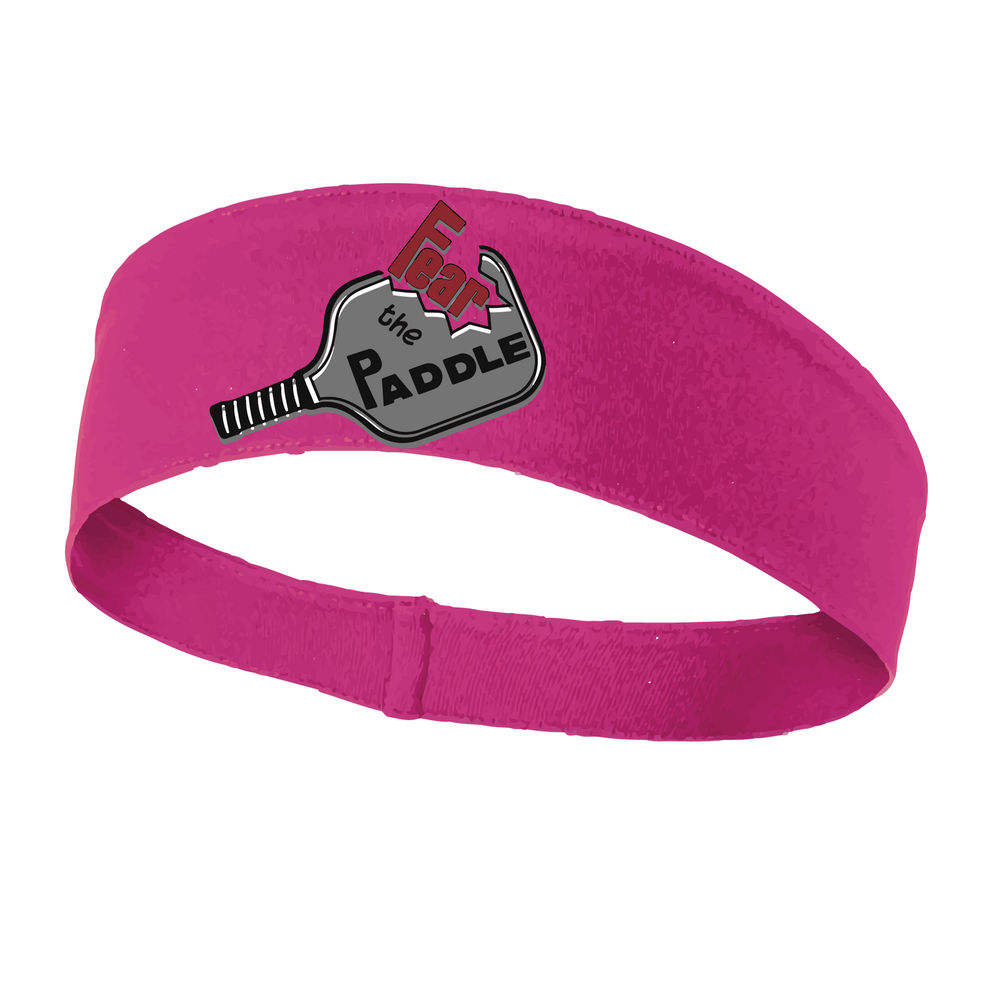 Pickleball Design: Fear the Paddle  This fun, pickleball designed, moisture-wicking headband narrows in the back to fit more securely. Single-needle top-stitched edging. These headbands come in a variety of colors. Truly shows your love for the sport of pickleball!!