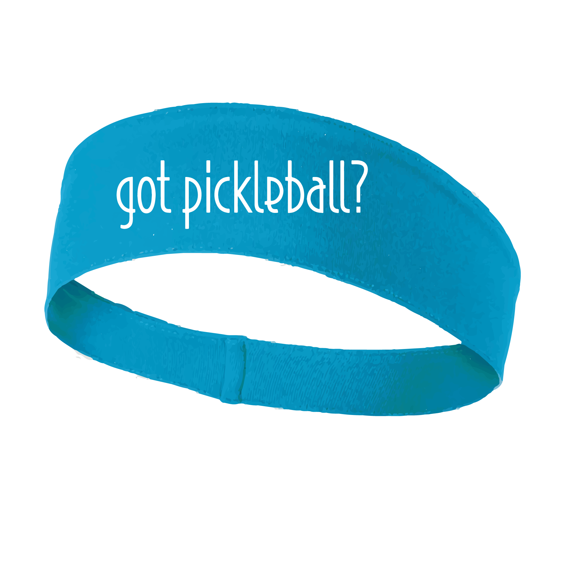 Design: Got Pickleball?  This fun, pickleball designed, moisture-wicking headband narrows in the back to fit more securely. Single-needle top-stitched edging. These headbands come in a variety of colors. Truly shows your love for the sport of pickleball!!