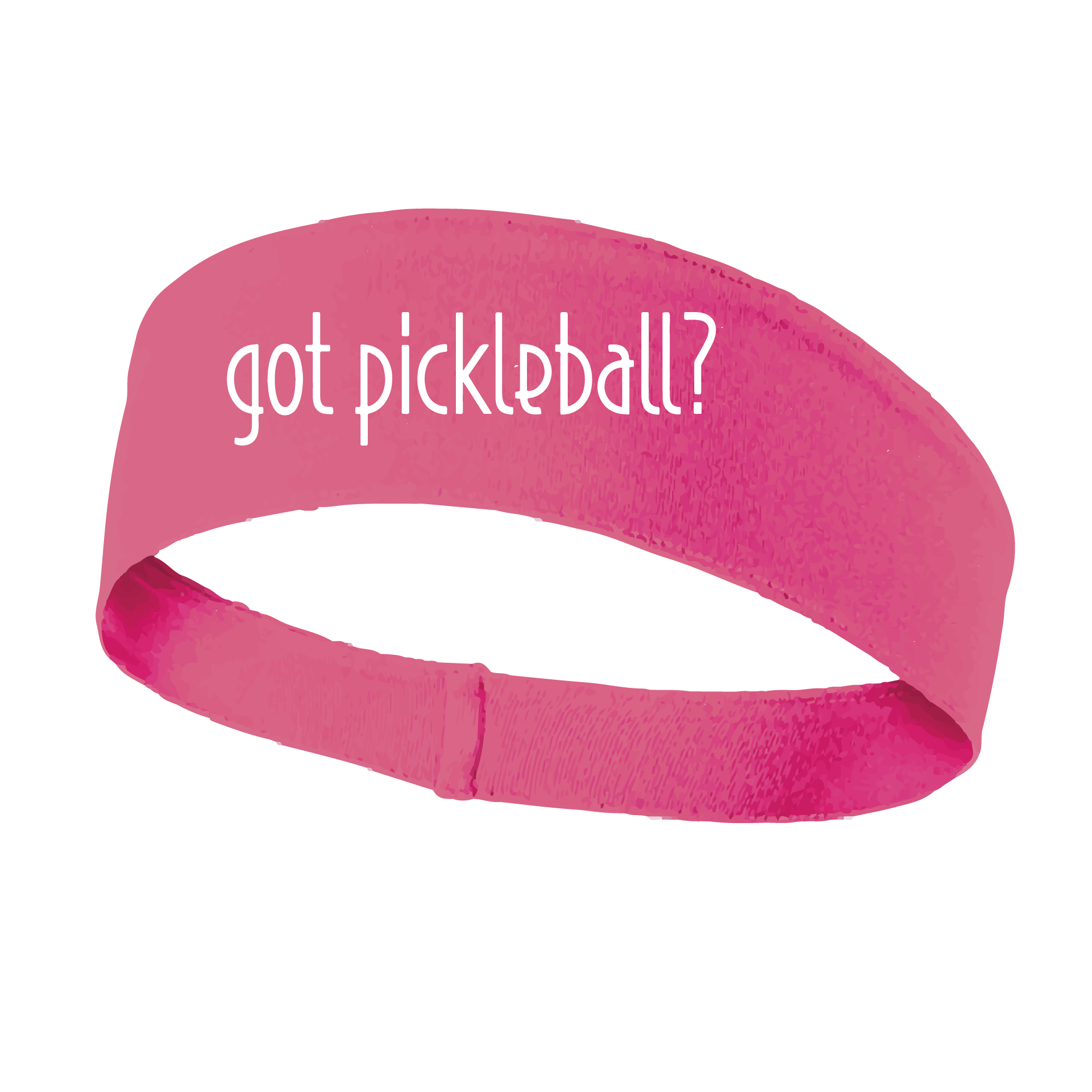 Design: Got Pickleball?  This fun, pickleball designed, moisture-wicking headband narrows in the back to fit more securely. Single-needle top-stitched edging. These headbands come in a variety of colors. Truly shows your love for the sport of pickleball!!