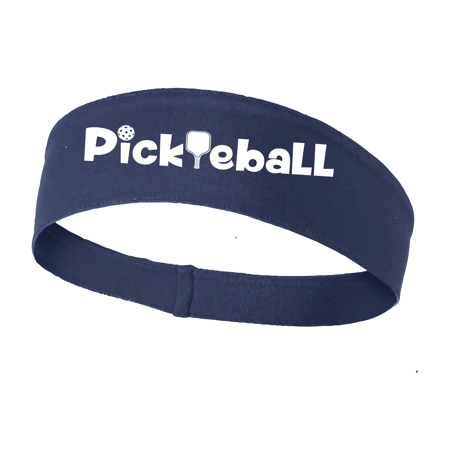 Pickleball Design: Pickleball words in white  This fun, pickleball designed, moisture-wicking headband narrows in the back to fit more securely. Single-needle top-stitched edging. These headbands come in a variety of colors. Truly shows your love for the sport of pickleball!!