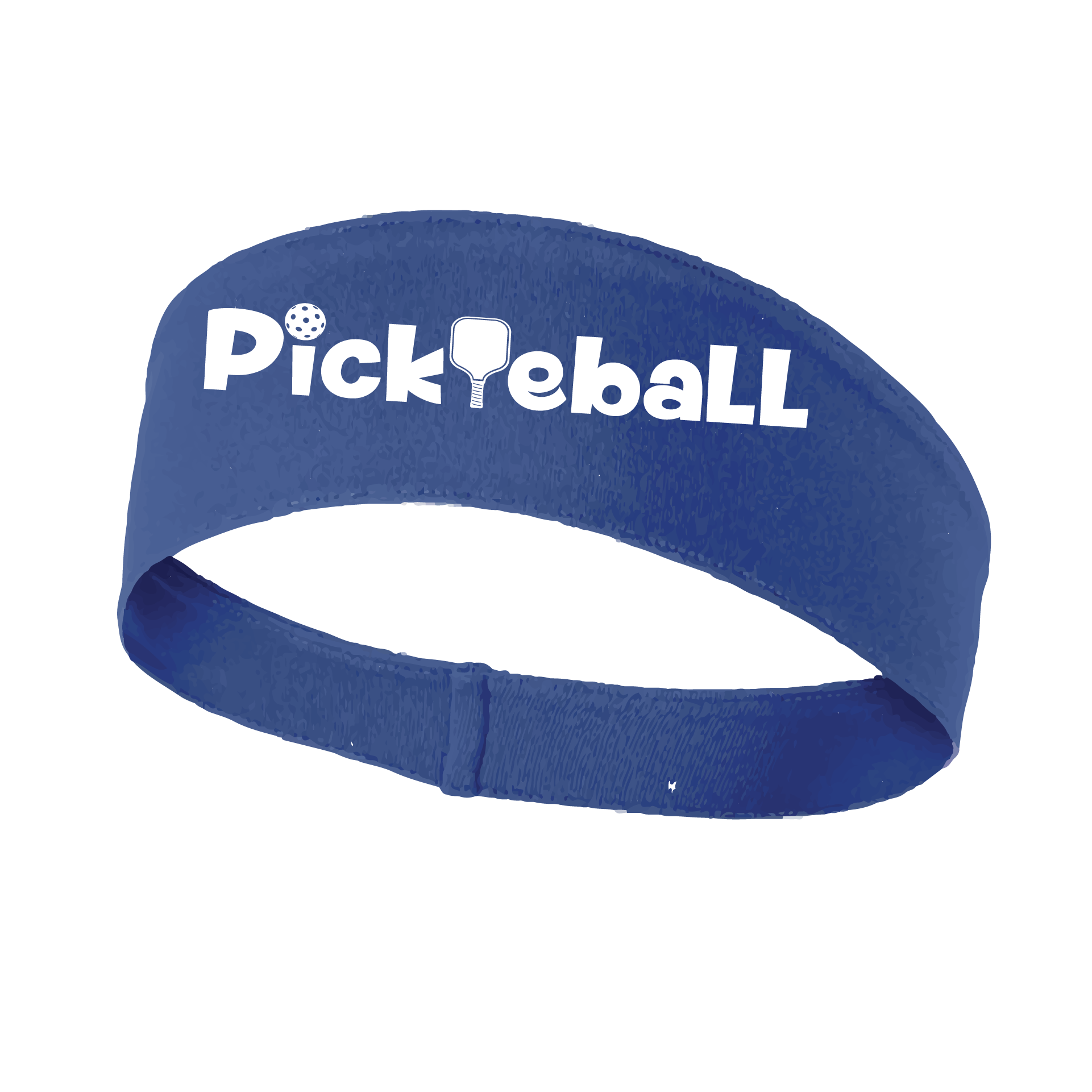 Pickleball Design: Pickleball words in white  This fun, pickleball designed, moisture-wicking headband narrows in the back to fit more securely. Single-needle top-stitched edging. These headbands come in a variety of colors. Truly shows your love for the sport of pickleball!!