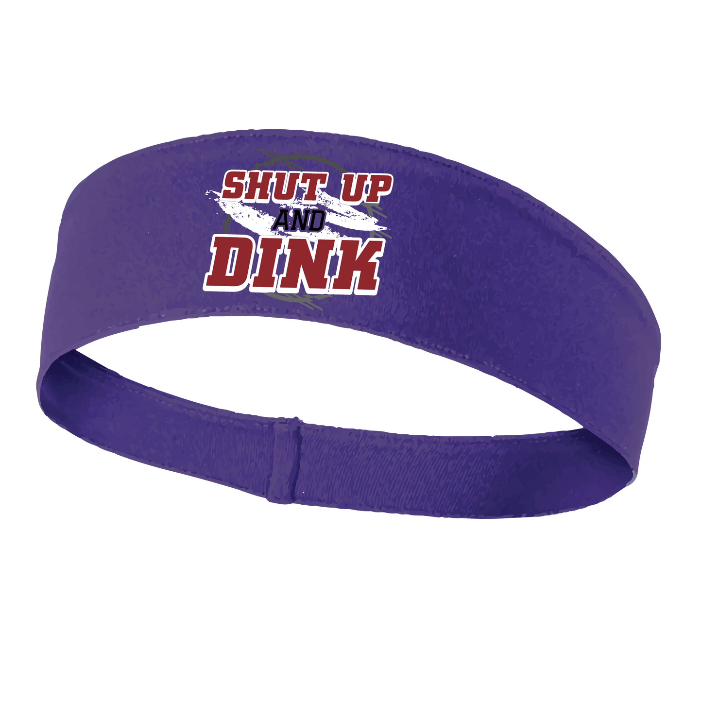 Pickleball Headband Design: Shut Up and Dink  This fun, pickleball designed, moisture-wicking headband narrows in the back to fit more securely. Single-needle top-stitched edging. These headbands come in a variety of colors. Truly shows your love for the sport of pickleball!!