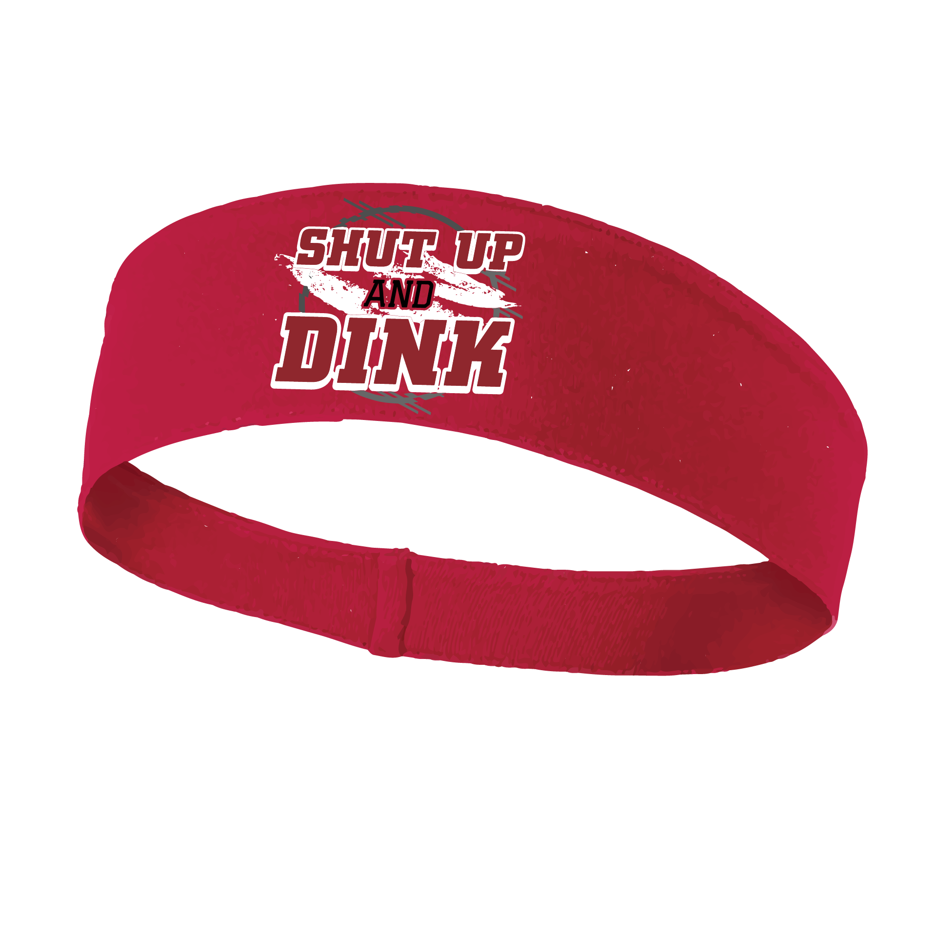 Pickleball Headband Design: Shut Up and Dink  This fun, pickleball designed, moisture-wicking headband narrows in the back to fit more securely. Single-needle top-stitched edging. These headbands come in a variety of colors. Truly shows your love for the sport of pickleball!!