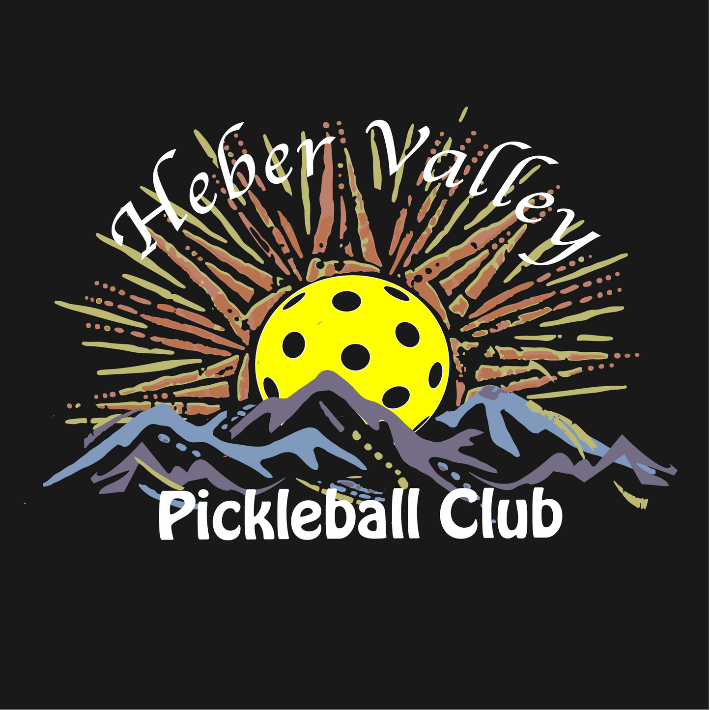 Heber Valley Pickleball Club (Large) | Men's Long Sleeve Pickleball Shirt | 100% Polyester