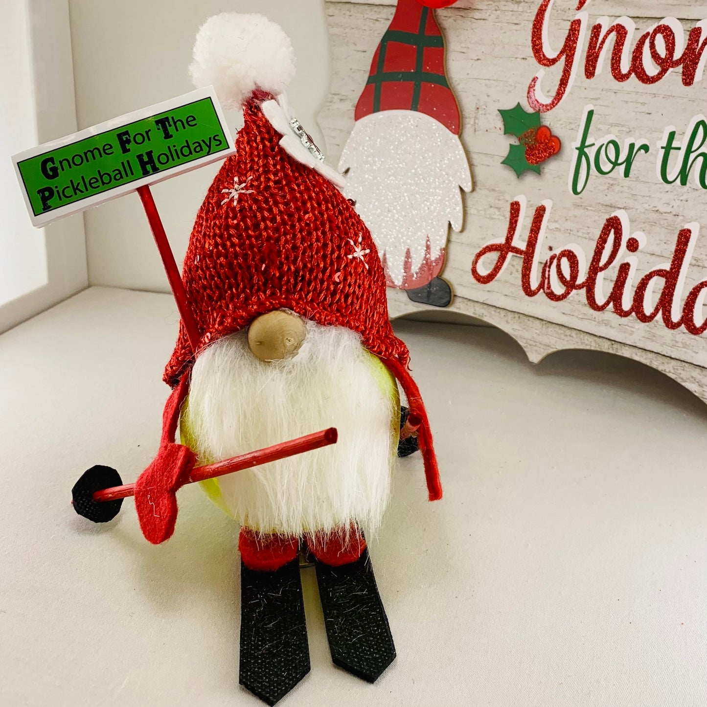 Pickleball Skier Gnome | Pickleball Christmas Gifts And Decor