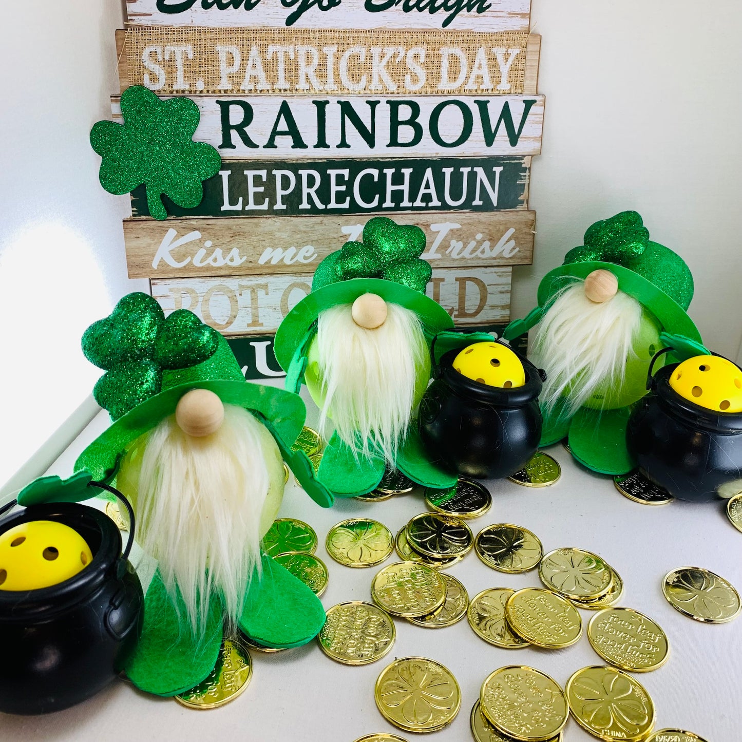 Lucky The Pickleball Gnome | Pickleball St. Patty's Gifts And Decor