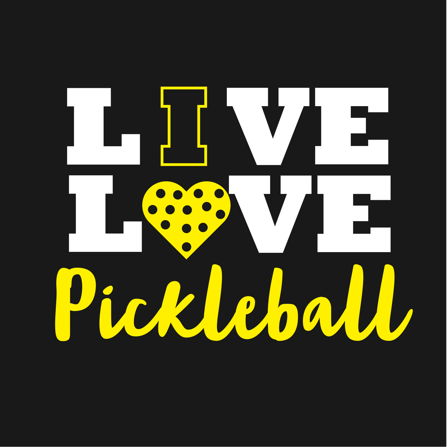 Live Love Pickleball | Unisex Hoodie Pickleball Sweatshirt | 50% Cotton 50% Polyester