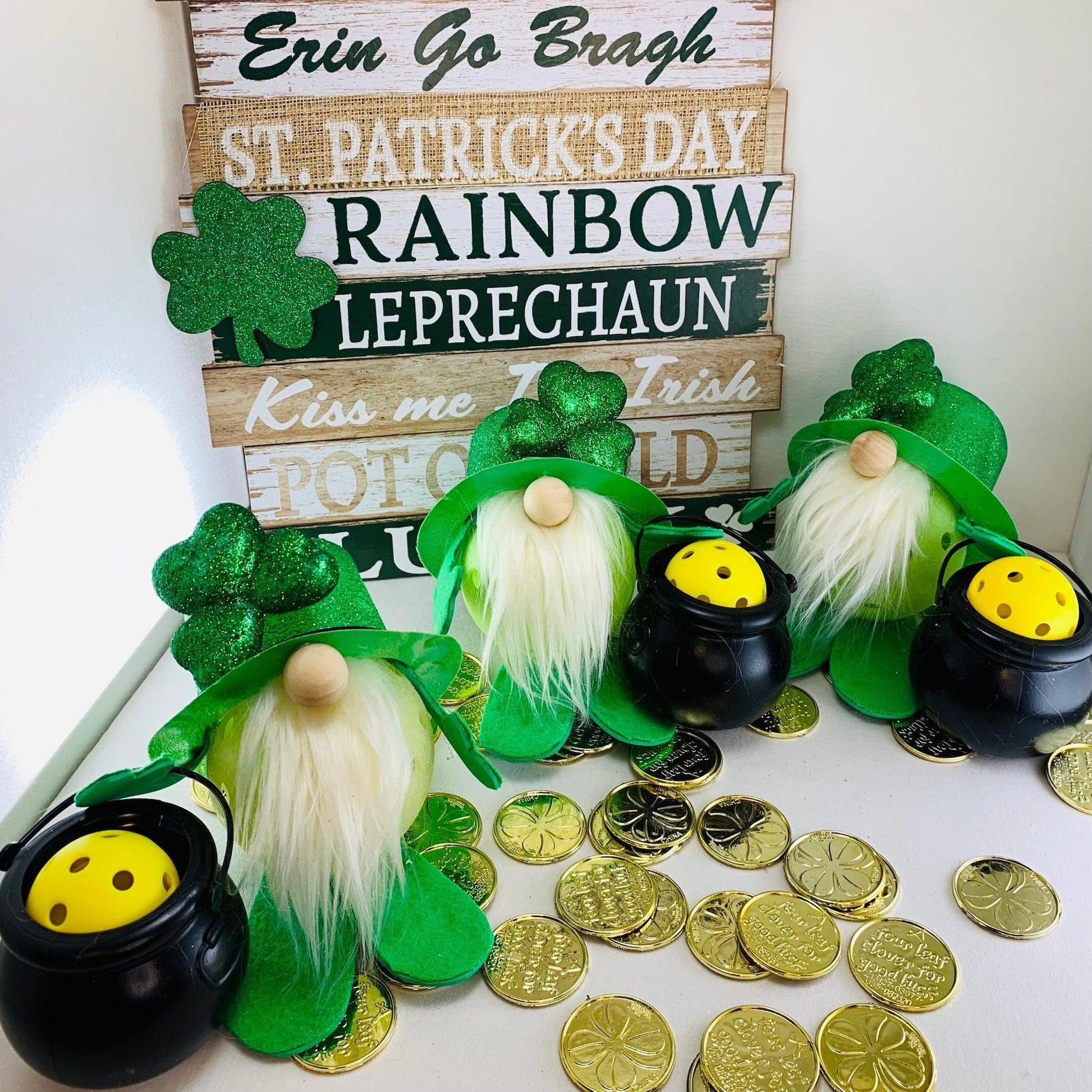Lucky The Pickleball Gnome | Pickleball St. Patty's Gifts And Decor