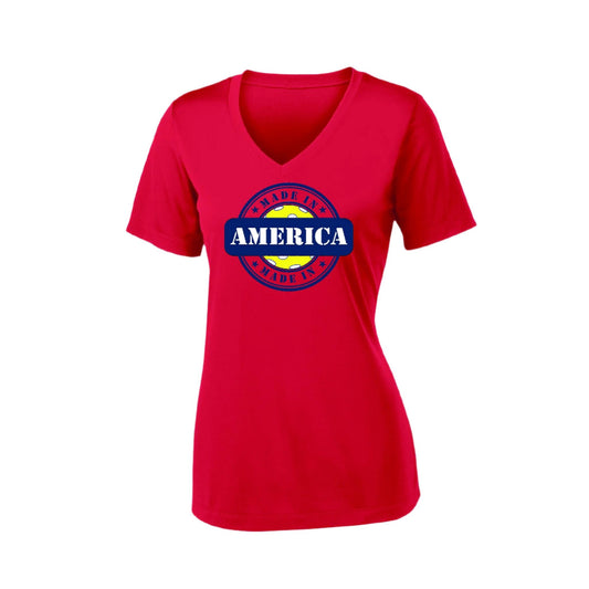 Made In America With Pickleball | Clearance Women's Short Sleeve Pickleball Performance T-Shirts | 100% Polyester
