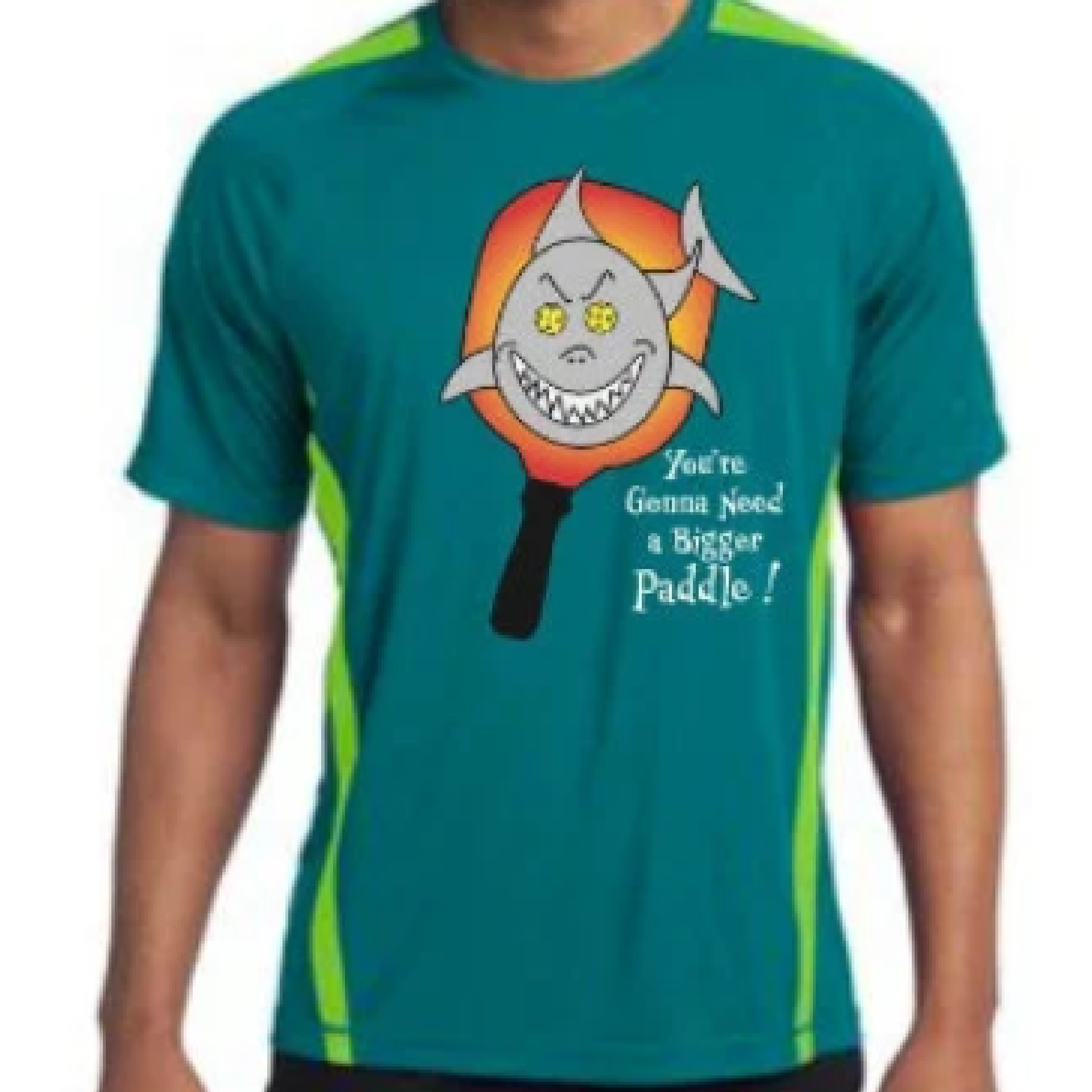 You're Gonna Need a Bigger Paddle (Jaw's Quote) - Men's Short Sleeve Shirt for Pickleball  Pickleball is a one of a kind sport, and you need to have one of kind designs to stand out on the court. Dink Dink Smash offers those designs for you.