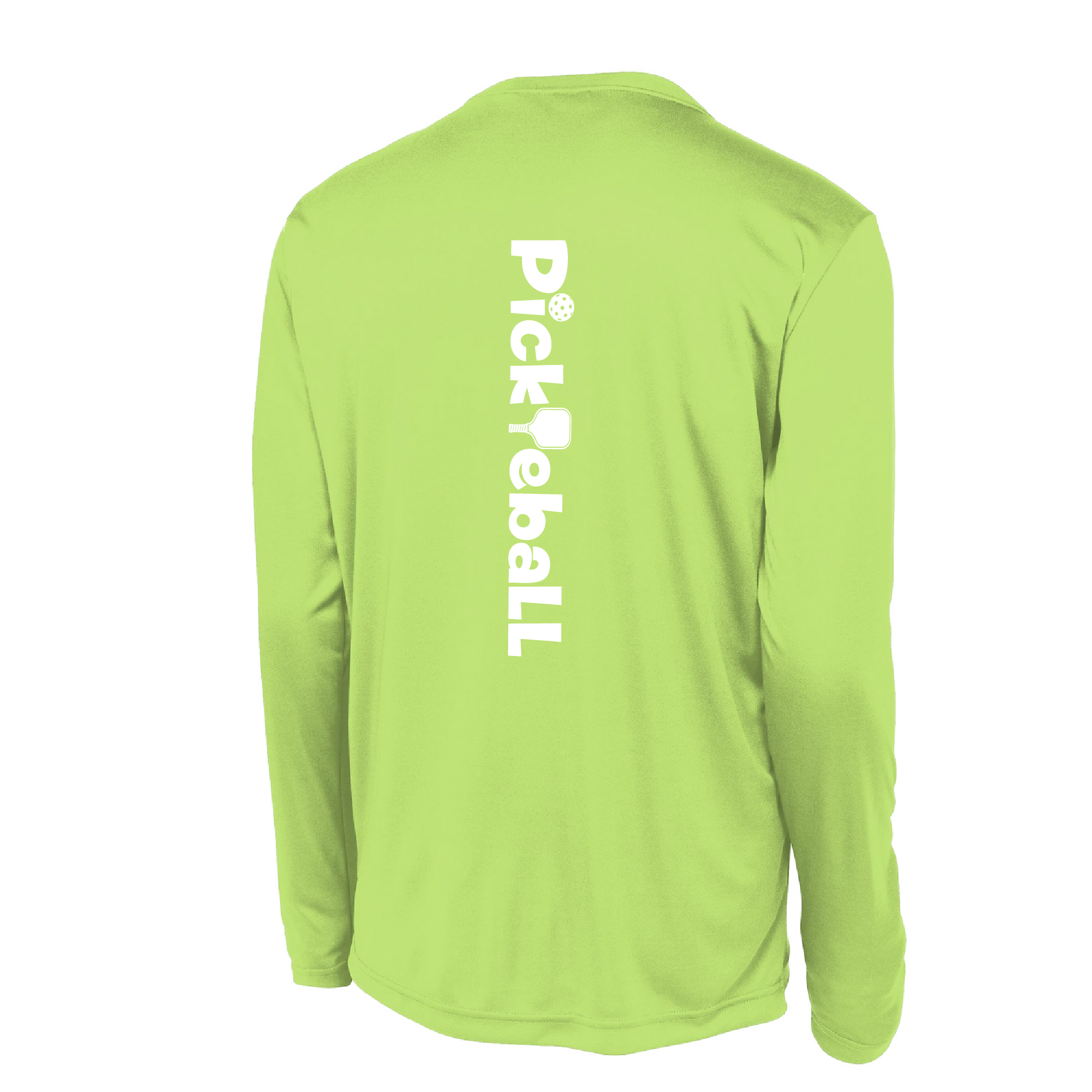 Pickleball Design: Pickleball Horizontal Customizable Location  Men's Style: Long Sleeve  Shirts are lightweight, roomy and highly breathable. These moisture-wicking shirts are designed for athletic performance. They feature PosiCharge technology to lock in color and prevent logos from fading. Removable tag and set-in sleeves for comfort. 