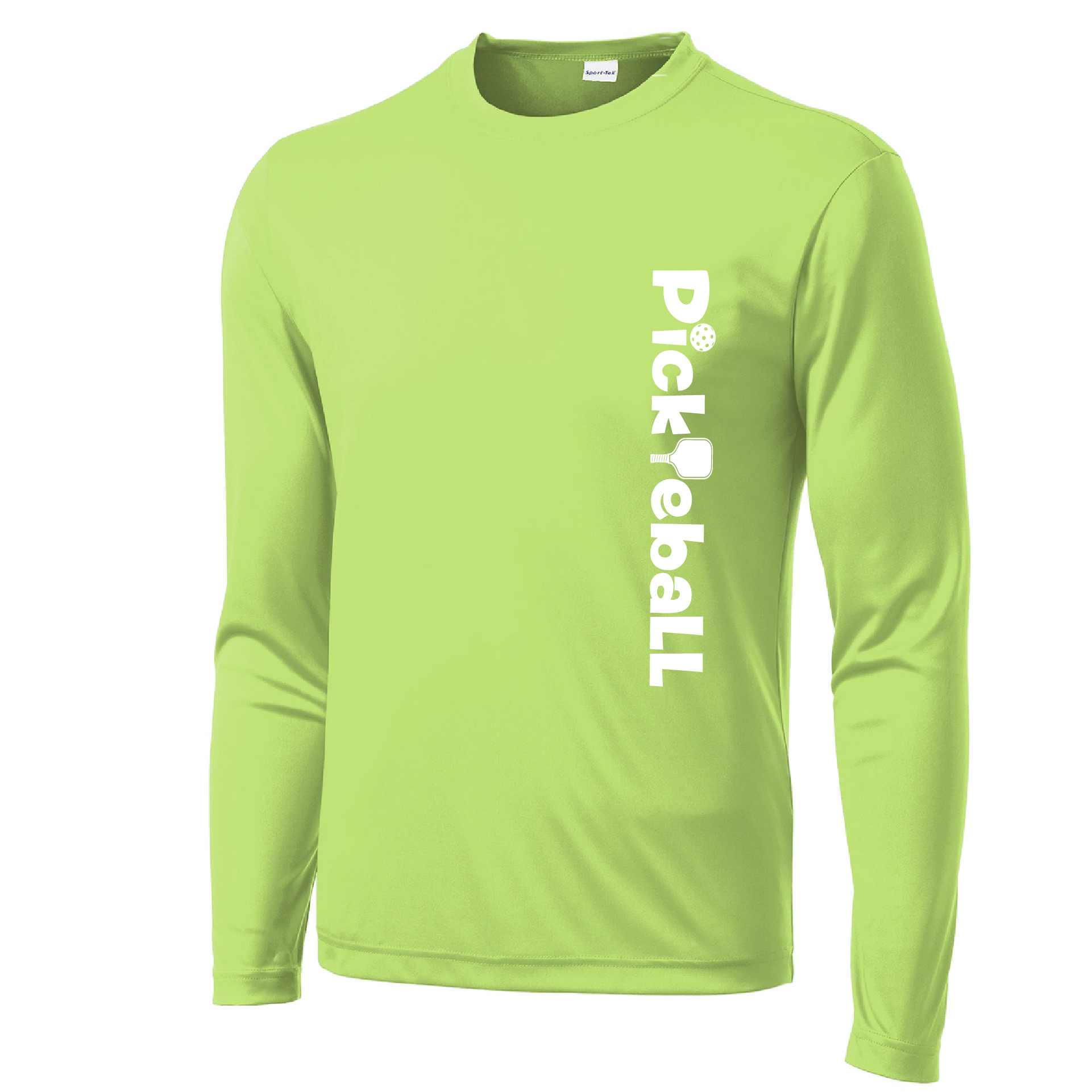 Pickleball Design: Pickleball Horizontal Customizable Location  Men's Style: Long Sleeve  Shirts are lightweight, roomy and highly breathable. These moisture-wicking shirts are designed for athletic performance. They feature PosiCharge technology to lock in color and prevent logos from fading. Removable tag and set-in sleeves for comfort. 