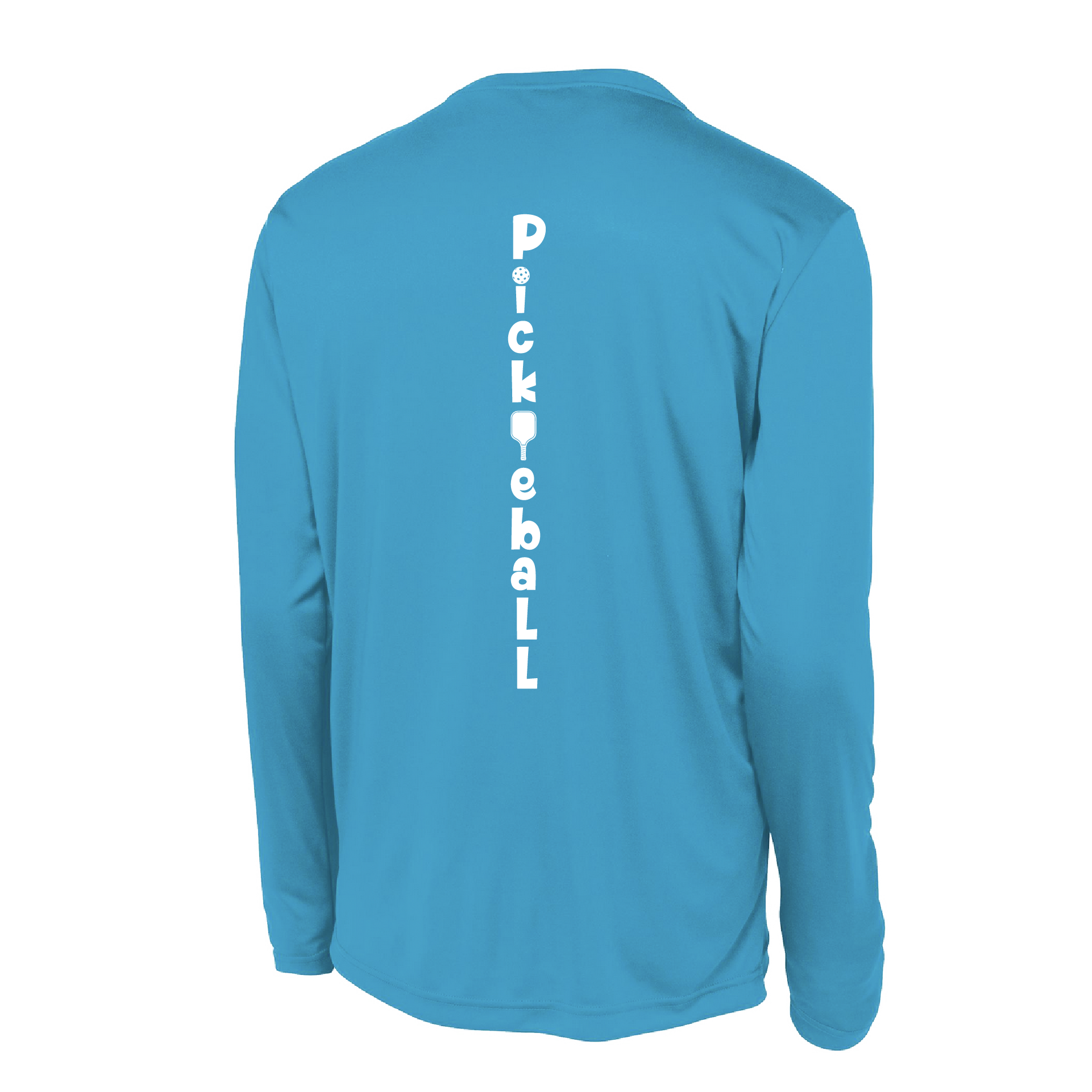 Pickleball Design: Pickleball Vertical Customizable Location  Men's Style: Long Sleeve (LS)  Shirts are lightweight, roomy and highly breathable. These moisture-wicking shirts are designed for athletic performance. They feature PosiCharge technology to lock in color and prevent logos from fading. Removable tag and set-in sleeves for comfort.