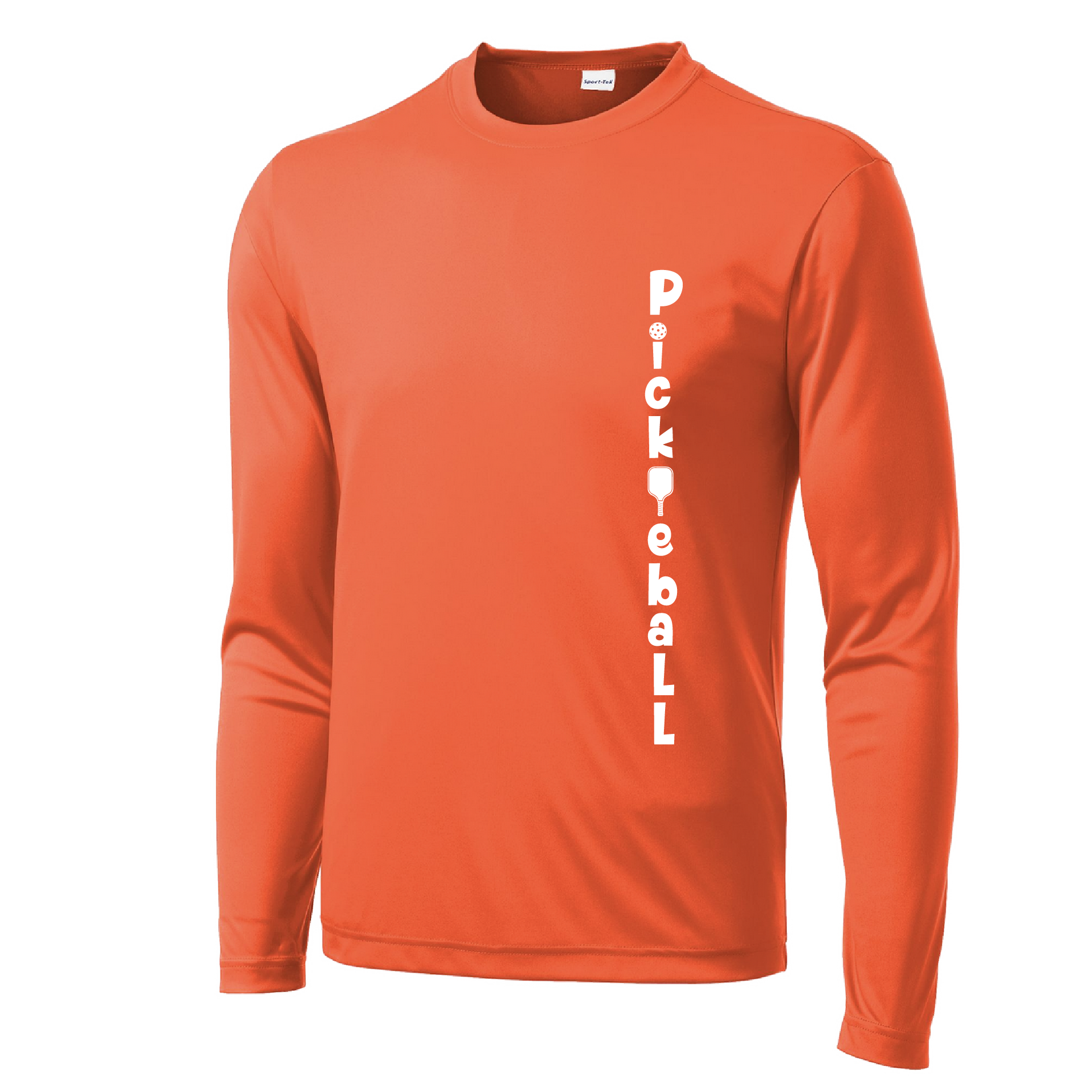 Pickleball Design: Pickleball Vertical Customizable Location  Men's Style: Long Sleeve (LS)  Shirts are lightweight, roomy and highly breathable. These moisture-wicking shirts are designed for athletic performance. They feature PosiCharge technology to lock in color and prevent logos from fading. Removable tag and set-in sleeves for comfort.