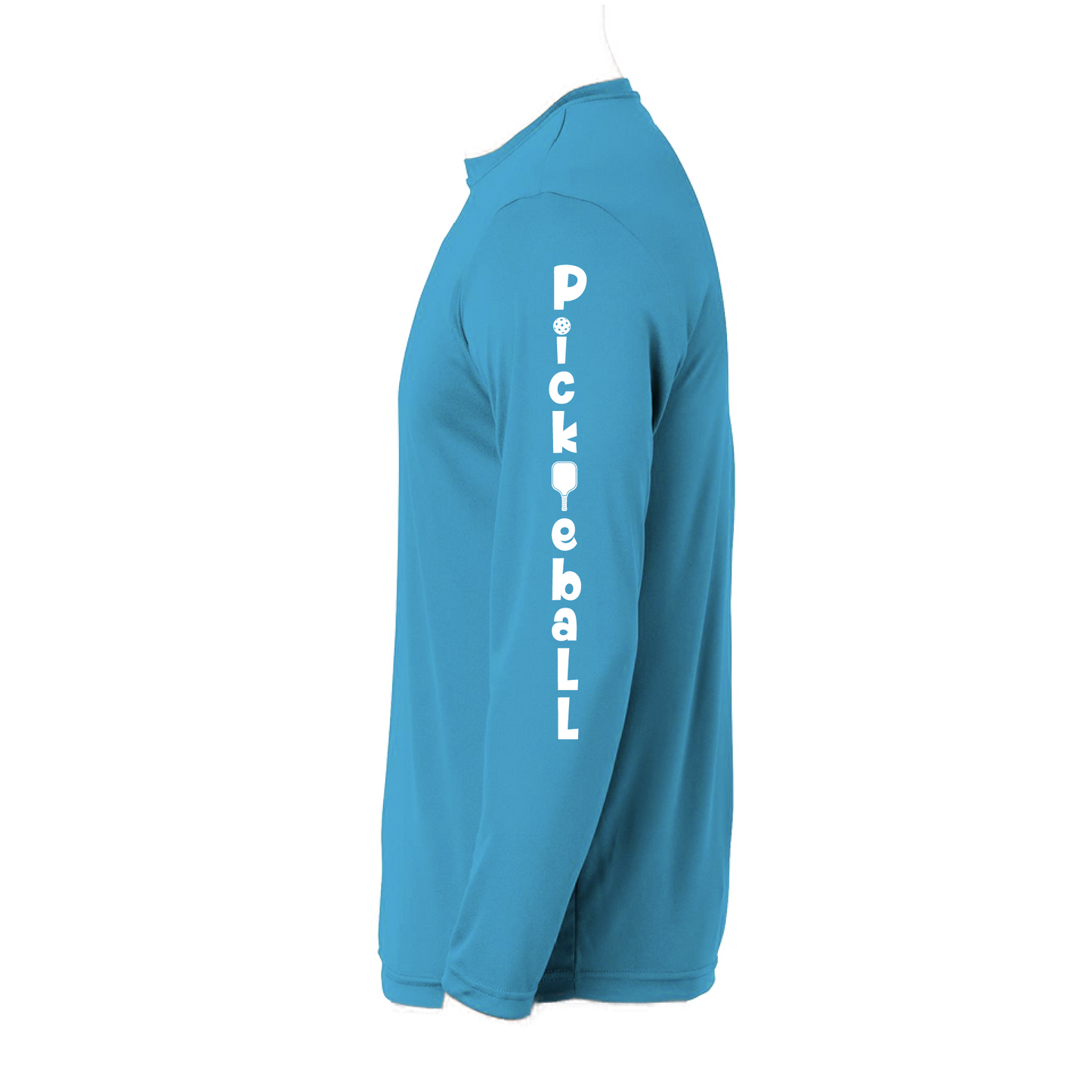 Pickleball Design: Pickleball Vertical Customizable Location  Men's Style: Long Sleeve (LS)  Shirts are lightweight, roomy and highly breathable. These moisture-wicking shirts are designed for athletic performance. They feature PosiCharge technology to lock in color and prevent logos from fading. Removable tag and set-in sleeves for comfort.