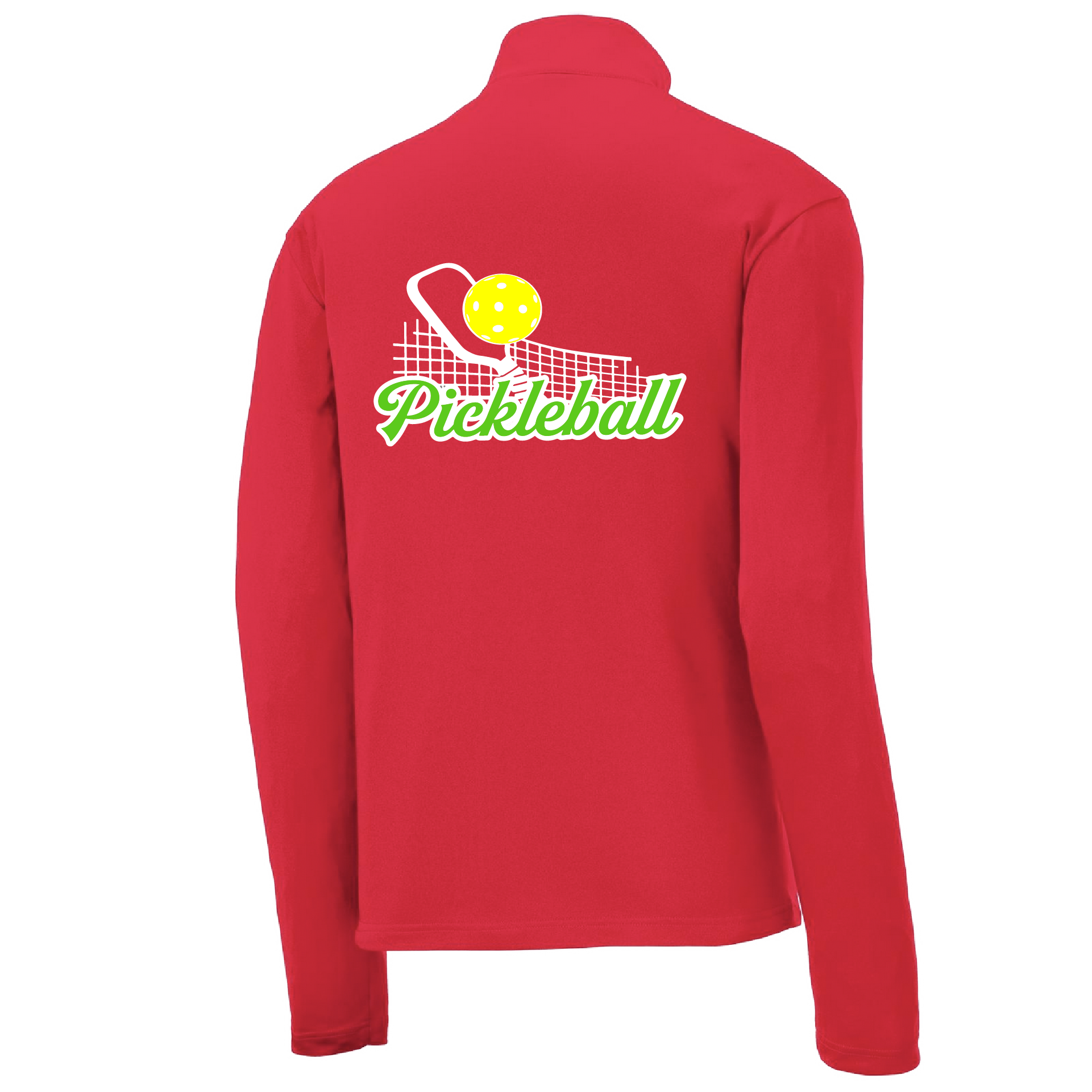 Pickleball Design: Pickleball Net  Men's 1/4-Zip Pullover  Turn up the volume in this Men's shirt with its perfect mix of softness and attitude. Material is ultra-comfortable with moisture wicking properties and tri-blend softness. PosiCharge technology locks in color. Highly breathable and lightweight. Versatile enough for wearing year-round.