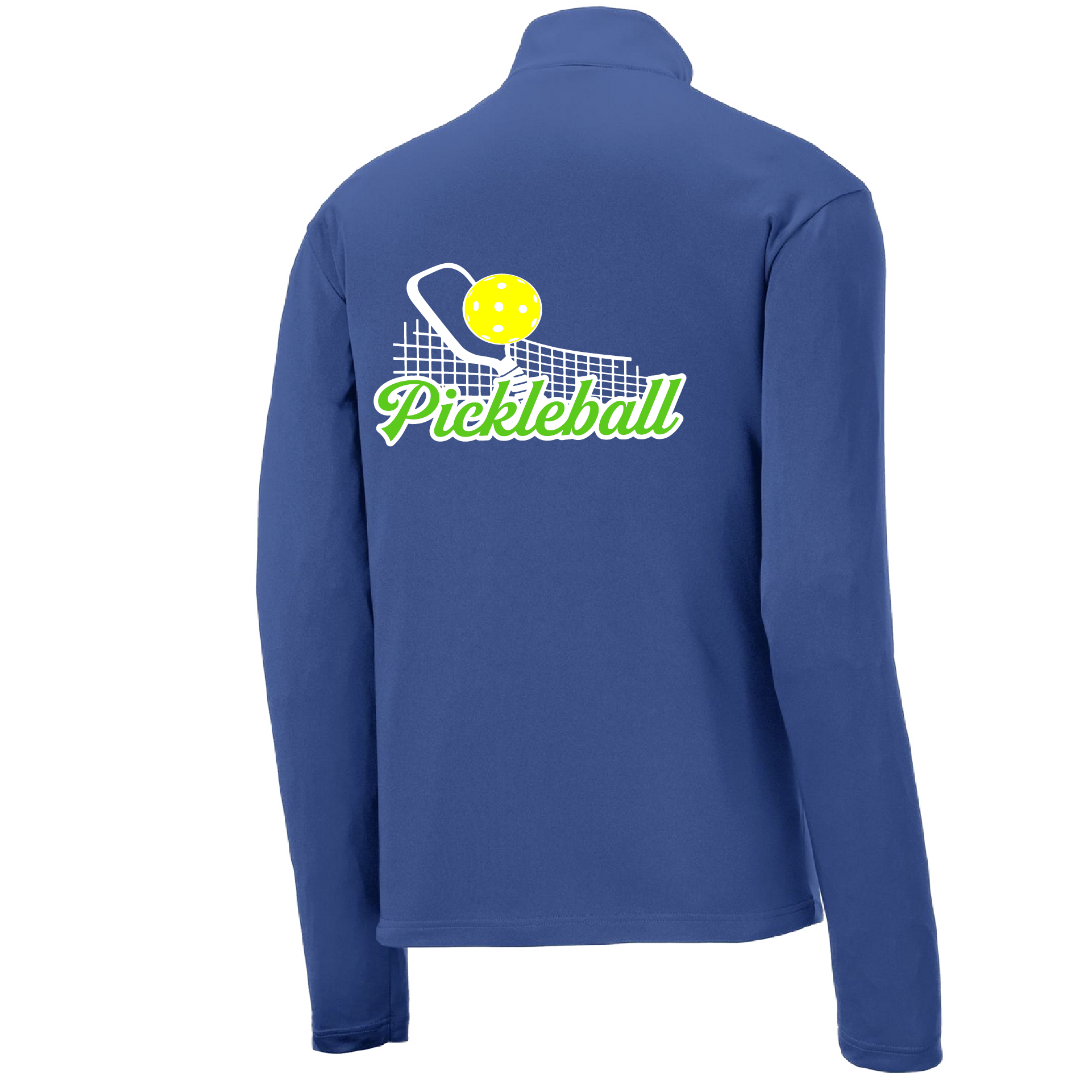 Pickleball Design: Pickleball Net  Men's 1/4-Zip Pullover  Turn up the volume in this Men's shirt with its perfect mix of softness and attitude. Material is ultra-comfortable with moisture wicking properties and tri-blend softness. PosiCharge technology locks in color. Highly breathable and lightweight. Versatile enough for wearing year-round.