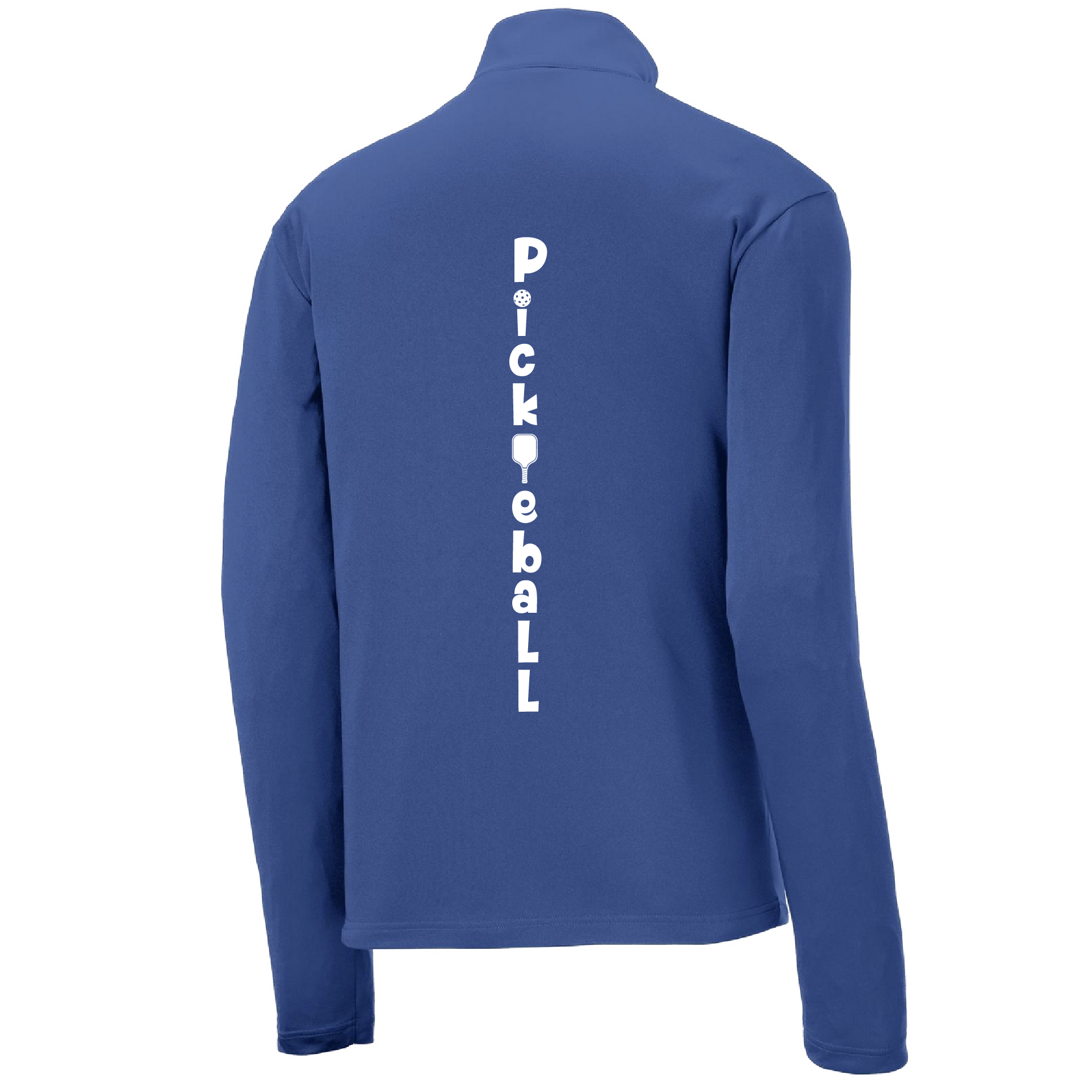 Pickleball Design: Pickleball (Vertical) Customizable Location  Men's 1/4-Zip Pullover  Turn up the volume in this Men's shirt with its perfect mix of softness and attitude. Material is ultra-comfortable with moisture wicking properties and tri-blend softness. PosiCharge technology locks in color. Highly breathable and lightweight. Versatile enough for wearing year-round.