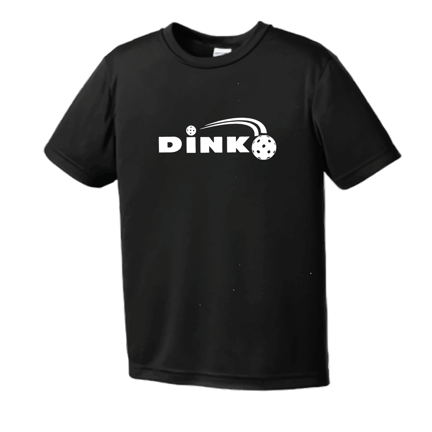 Pickeball Design: Dink  Men's Style: Short-Sleeve (SS)  Shirts are lightweight, roomy and highly breathable. These moisture-wicking shirts are designed for athletic performance. They feature PosiCharge technology to lock in color and prevent logos from fading. Removable tag and set-in sleeves for comfort.