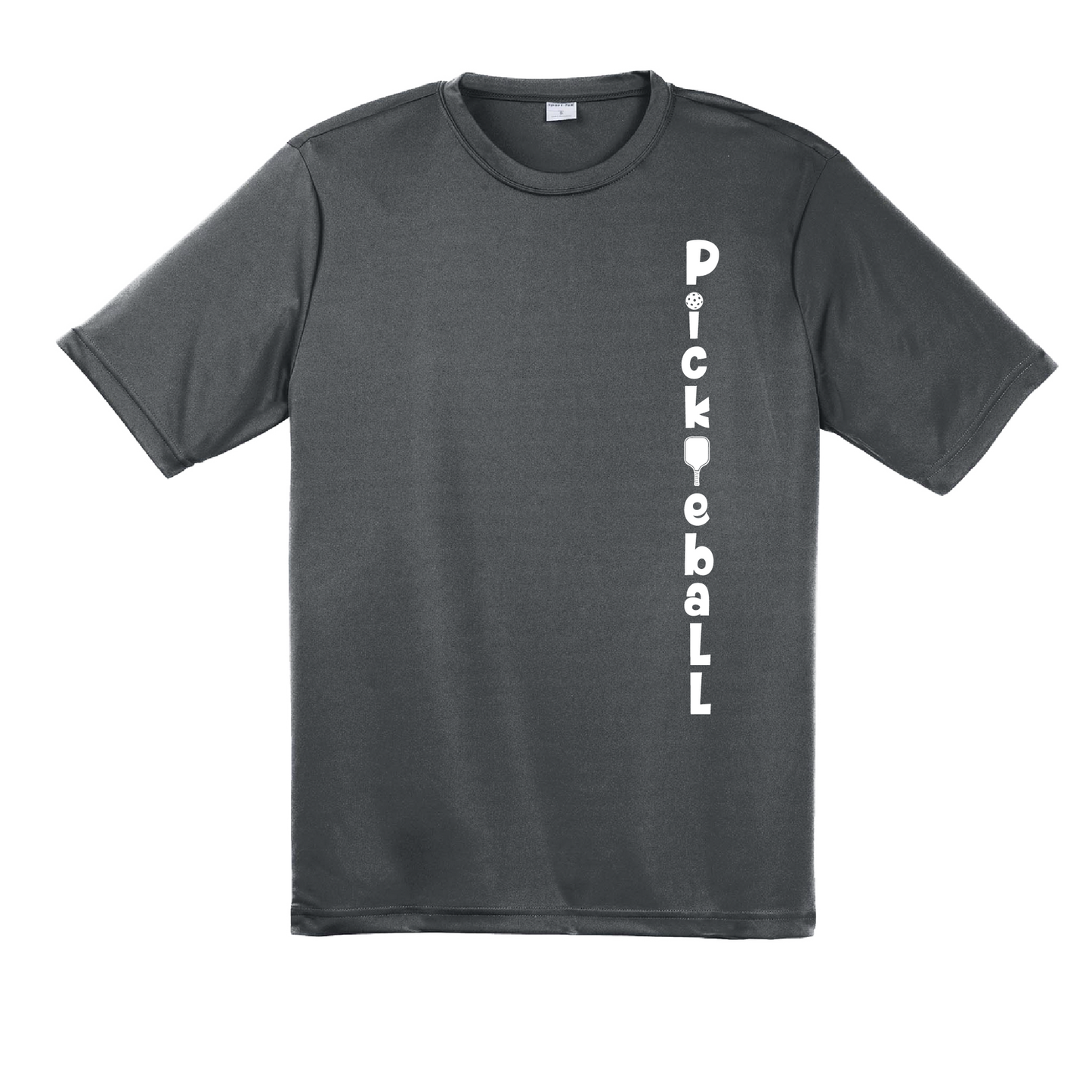 Pickleball Design: Pickleball Vertical Customizable Location  Men's Styles: Short Sleeve (SS)  Shirts are lightweight, roomy and highly breathable. These moisture-wicking shirts are designed for athletic performance. They feature PosiCharge technology to lock in color and prevent logos from fading. Removable tag and set-in sleeves for comfort.