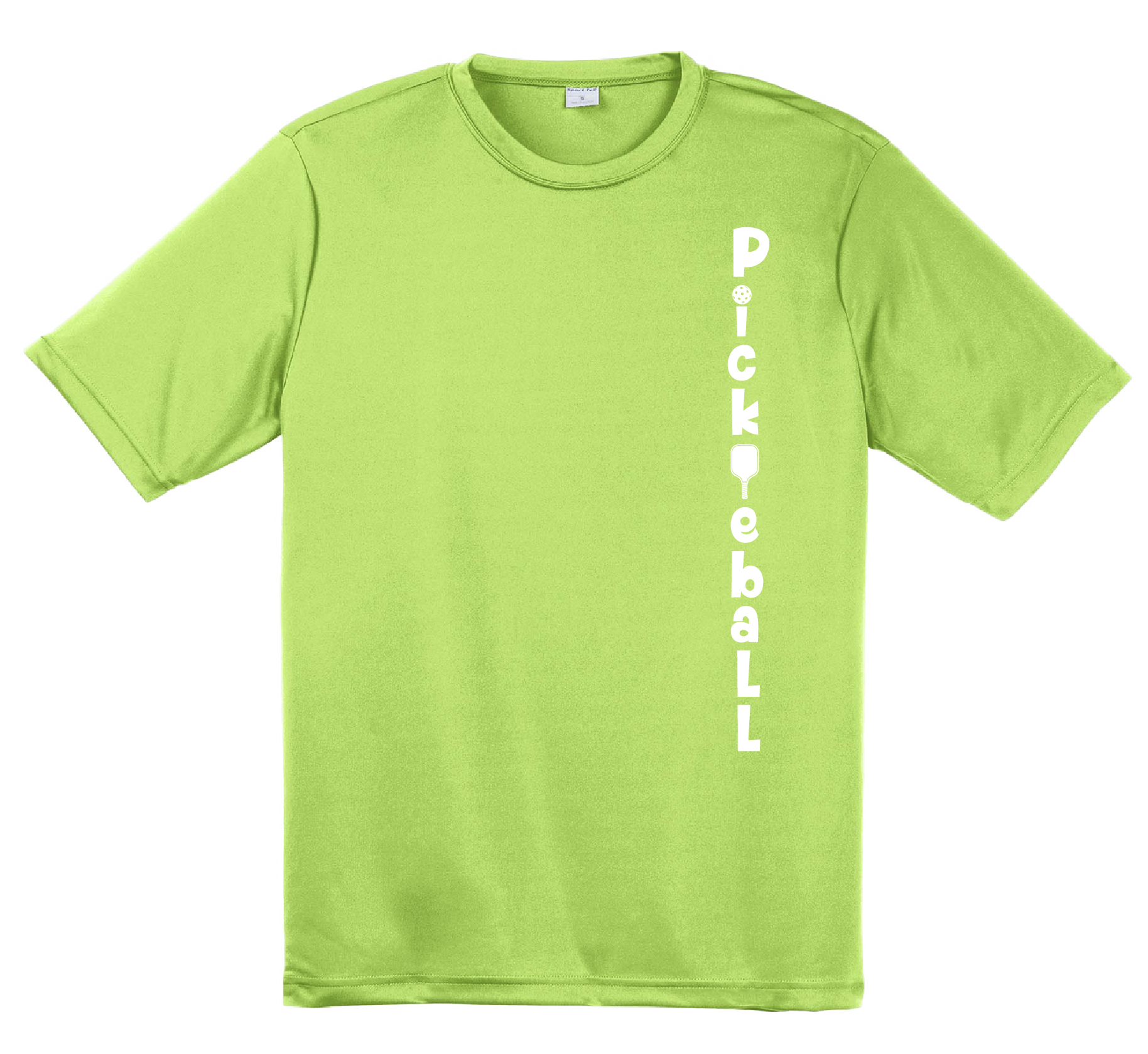 Pickleball Design: Pickleball Vertical Customizable Location  Men's Styles: Short Sleeve (SS)  Shirts are lightweight, roomy and highly breathable. These moisture-wicking shirts are designed for athletic performance. They feature PosiCharge technology to lock in color and prevent logos from fading. Removable tag and set-in sleeves for comfort.