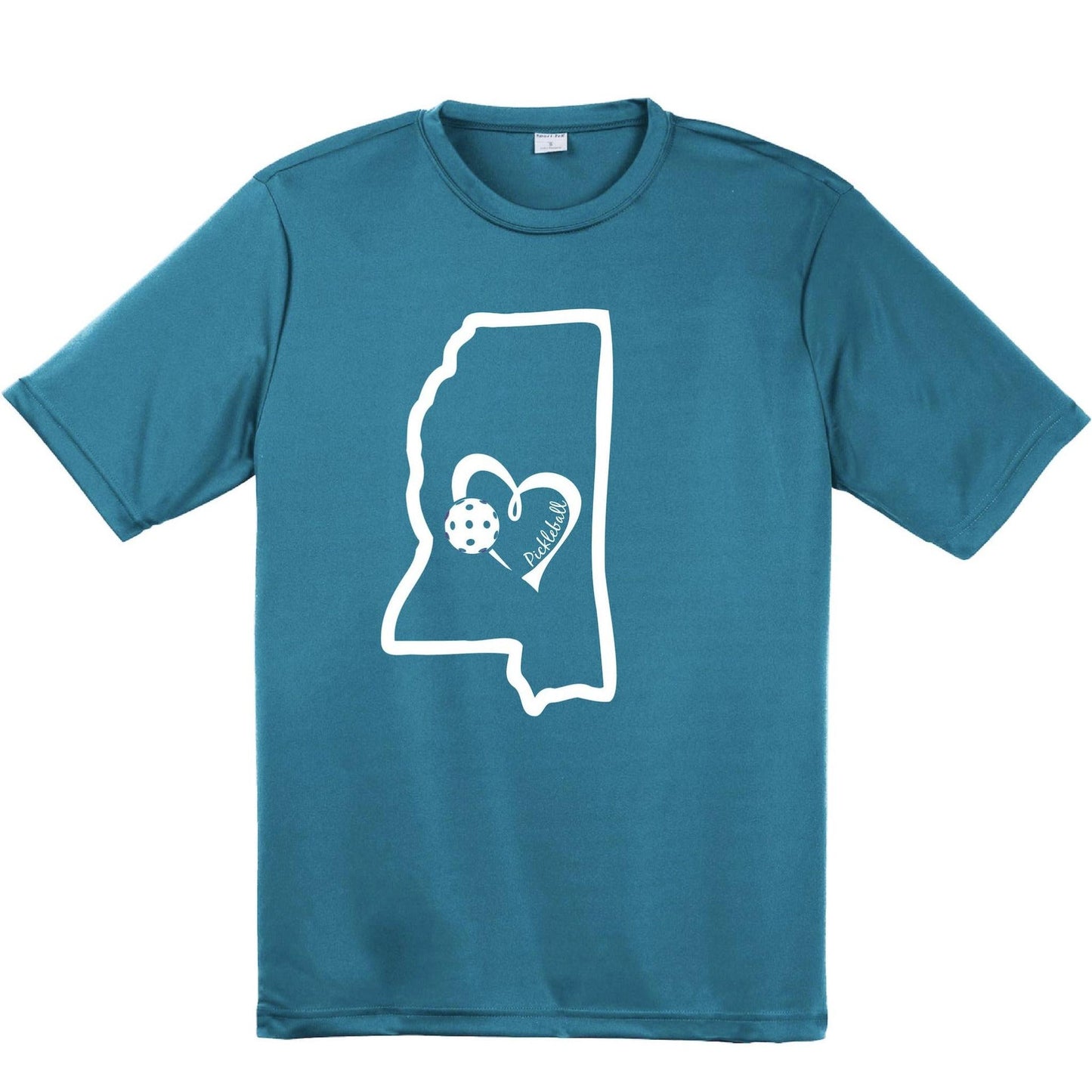 Mississippi State With Pickleball Love | Men's Short Sleeve Athletic Performance T-Shirt | 100% Polyester