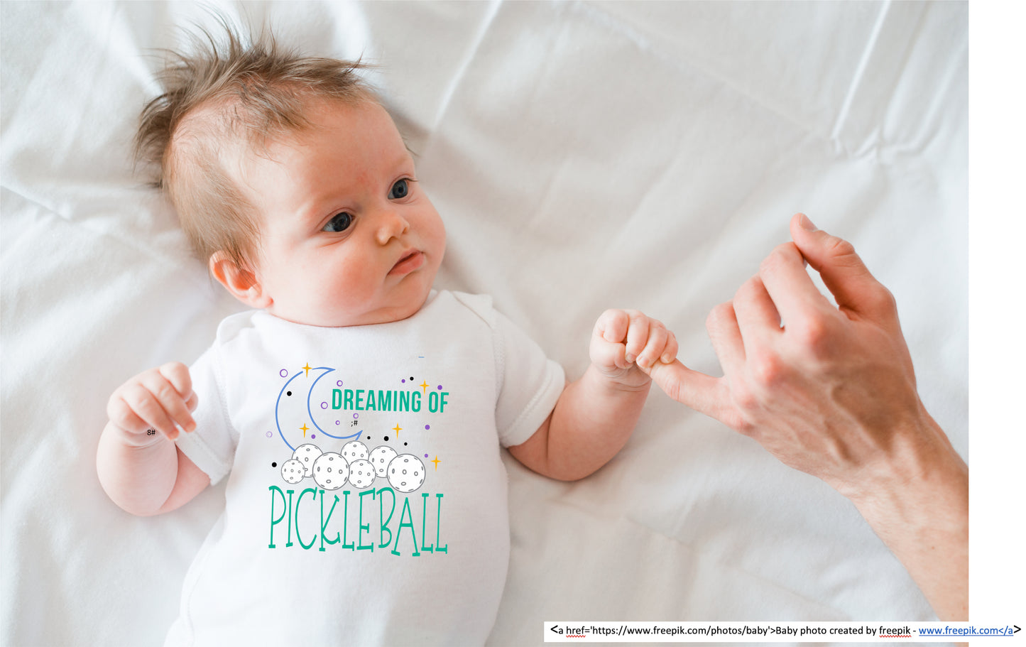 Dreaming Of Pickleball | Infant Short Sleeve Onesie | 100% Cotton