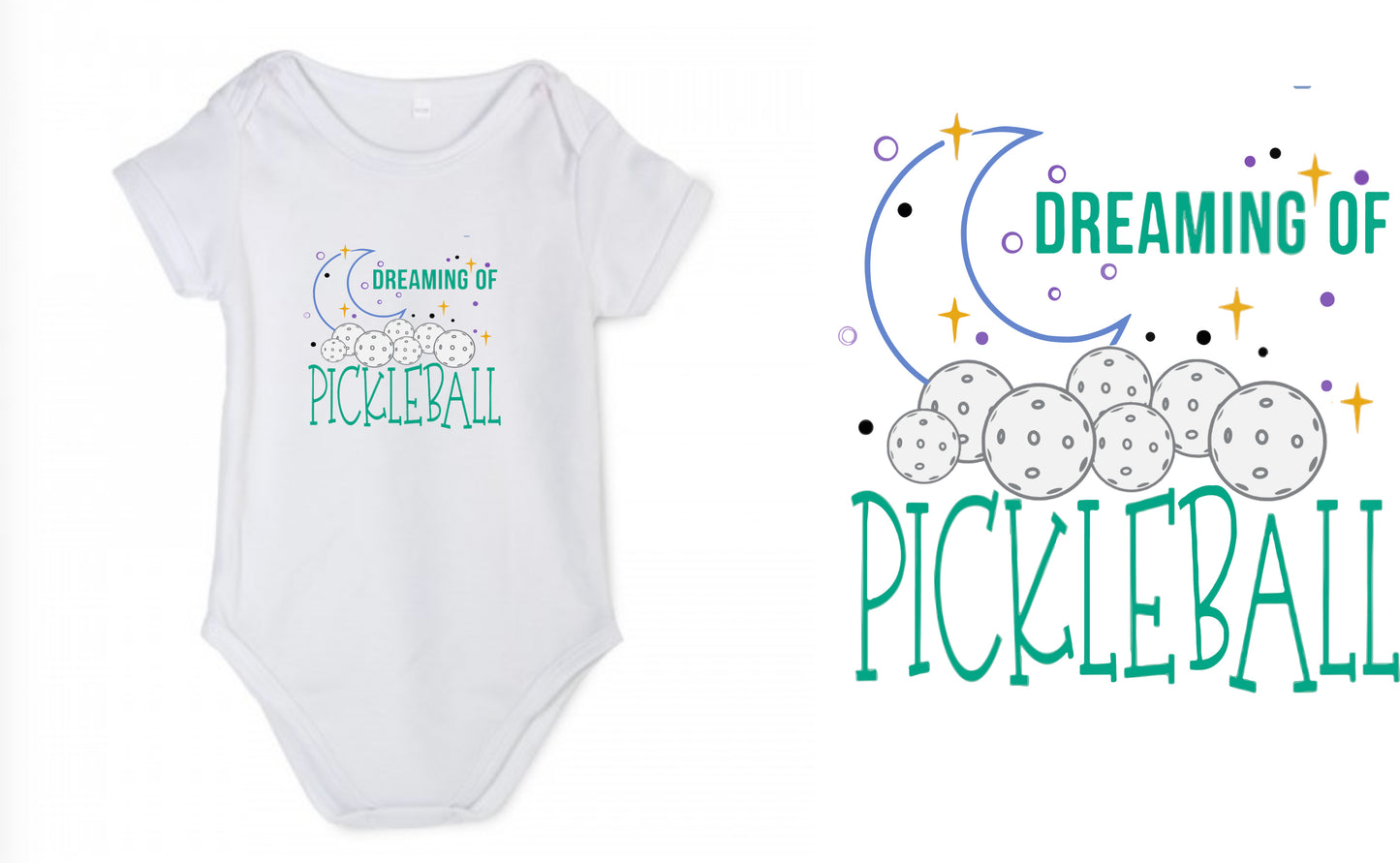 Dreaming Of Pickleball | Infant Short Sleeve Onesie | 100% Cotton