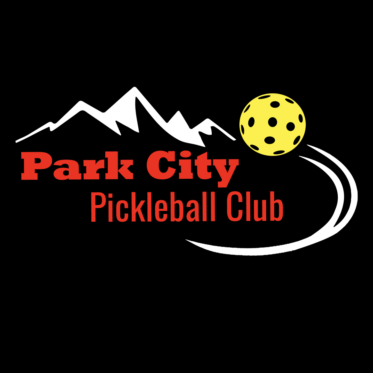 Park City Pickleball Club (Red Words) | Unisex Hoodie Pickleball Sweatshirt | 50% Cotton 50% Polyester