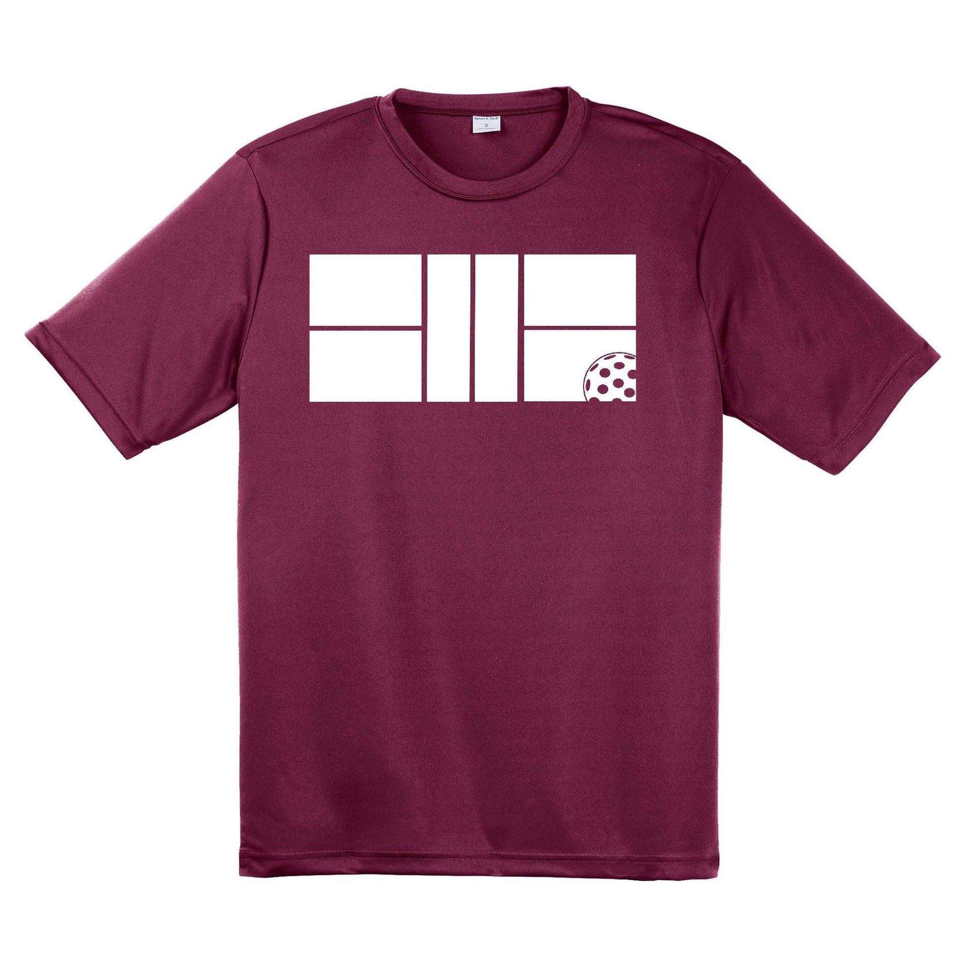 Pickleball Court | Clearance Men’s Short Sleeve Pickleball Performance T-Shirt | 100% Polyester
