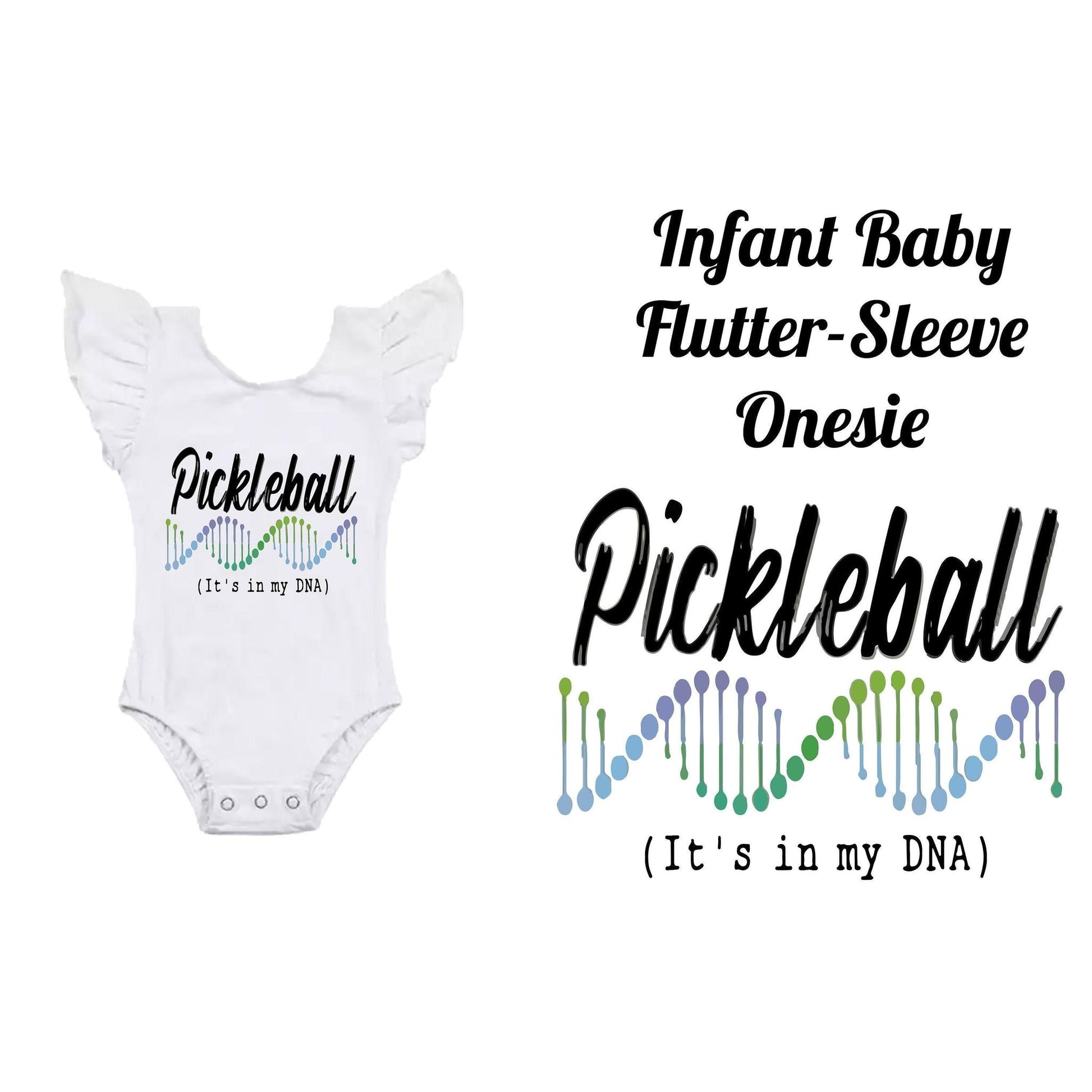 Pickleball Is In My DNA | Infant Flutter Sleeve One-Piece Bobysuit