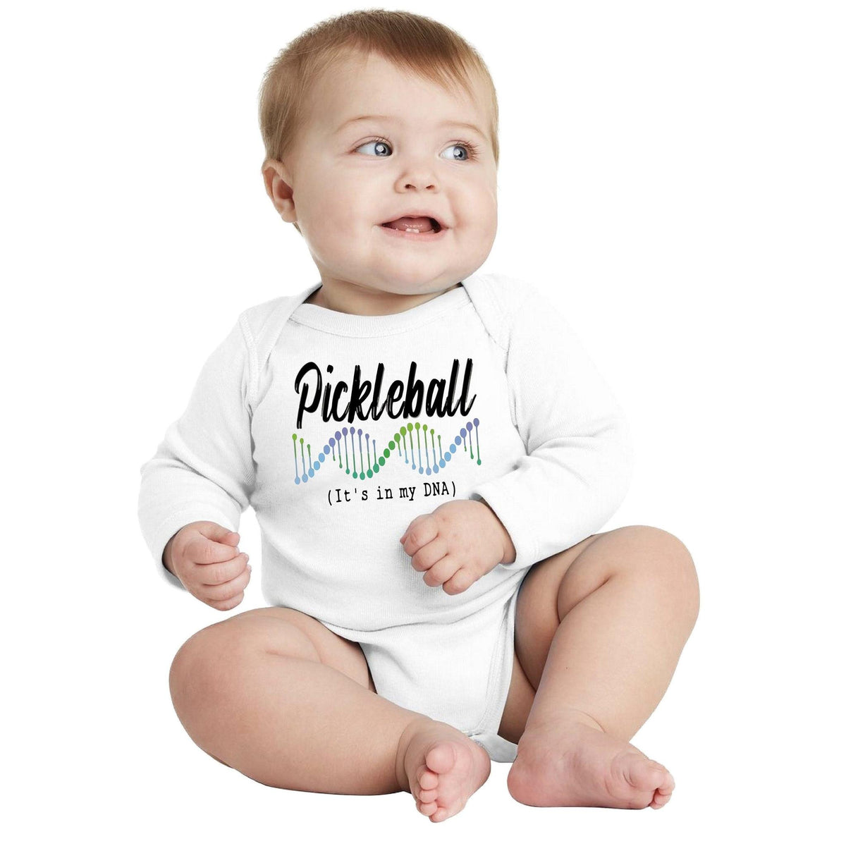 Pickleball Is In My DNA | Infant Long Sleeve One Piece Bodysuit | 100% Cotton