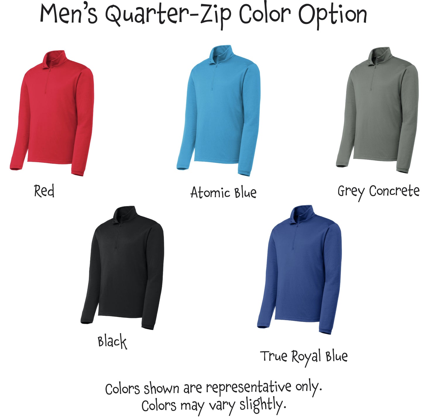 Play Pickleball | Men's 1/4 Zip Long Sleeve Pullover Athletic Shirt | 100% Polyester