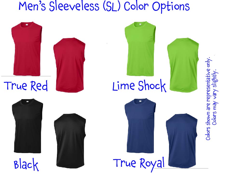 Design: Pickleball Extreme  Men's Style: Sleeveless  Shirts are lightweight, roomy and highly breathable. These moisture-wicking shirts are designed for athletic performance. They feature PosiCharge technology to lock in color and prevent logos from fading. Removable tag and set-in sleeves for comfort.