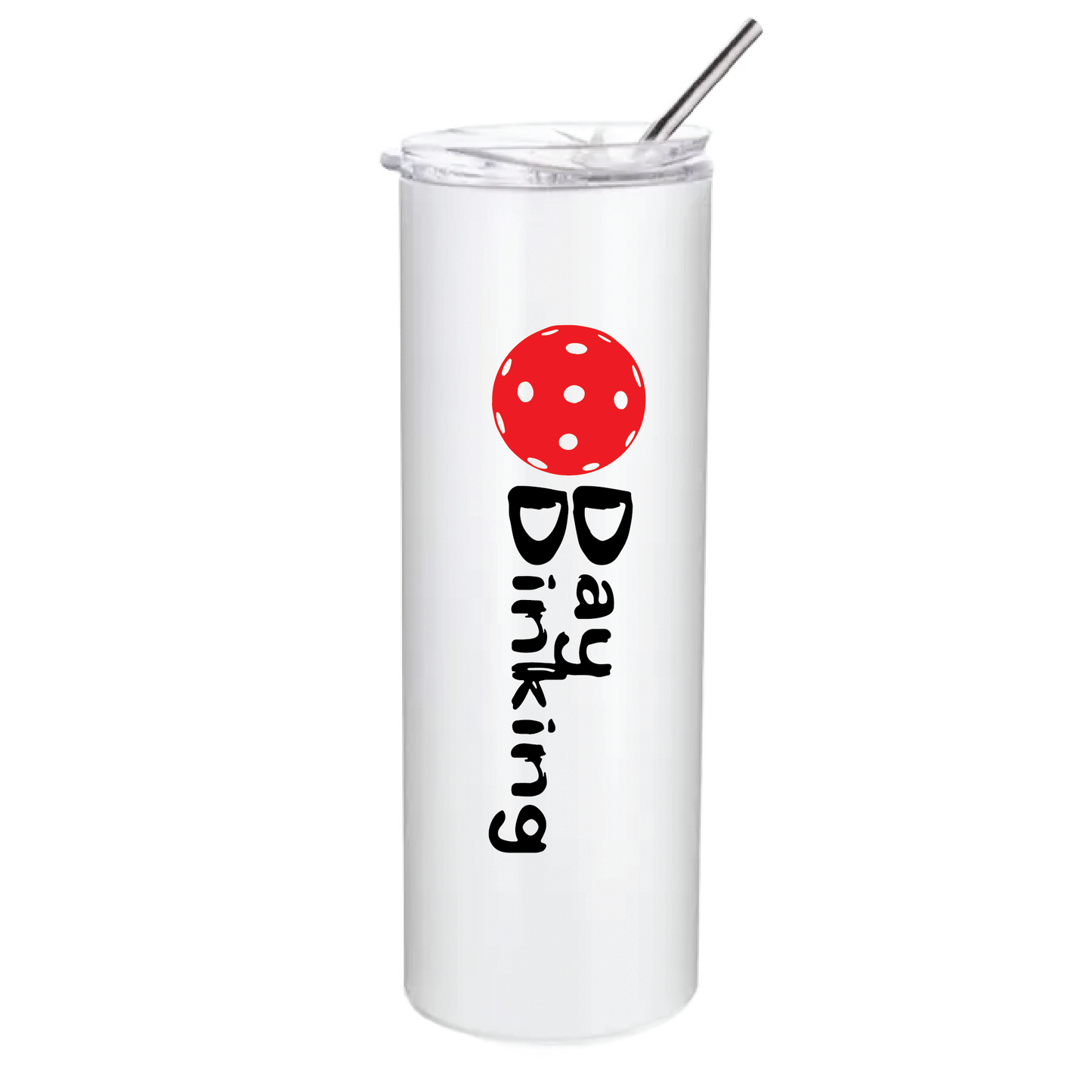 Design: Day Dinking (Horizontal)  These stainless steel Tumblers help keep your drink cold for 24 hours while you are out on the court playing!! Also can help keep warm drinks warm for 8 hours. No BPA and a sweat-free coating. These are also PP food grade drink containers. Comes with a splash proof lid with a seal ring which makes it beautiful and durable. One-piece molding makes it crack free for long time durability.