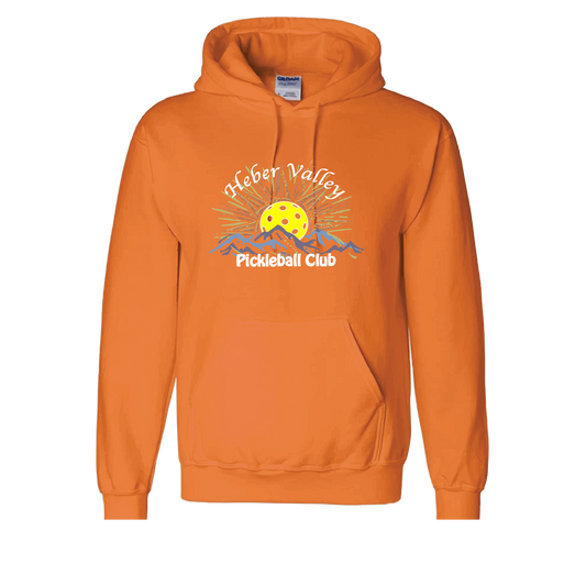 Pickleball Shirt Design: Heber Valley Pickleball Club  Customize your Design Size:  Full Front or Small Pocket Area  Unisex Hooded Sweatshirt: Moisture-wicking, double-lined hood, front pouch pocket.  This unisex hooded sweatshirt is ultra comfortable and soft. Stay warm on the Pickleball courts while being that hit with this one of kind design.